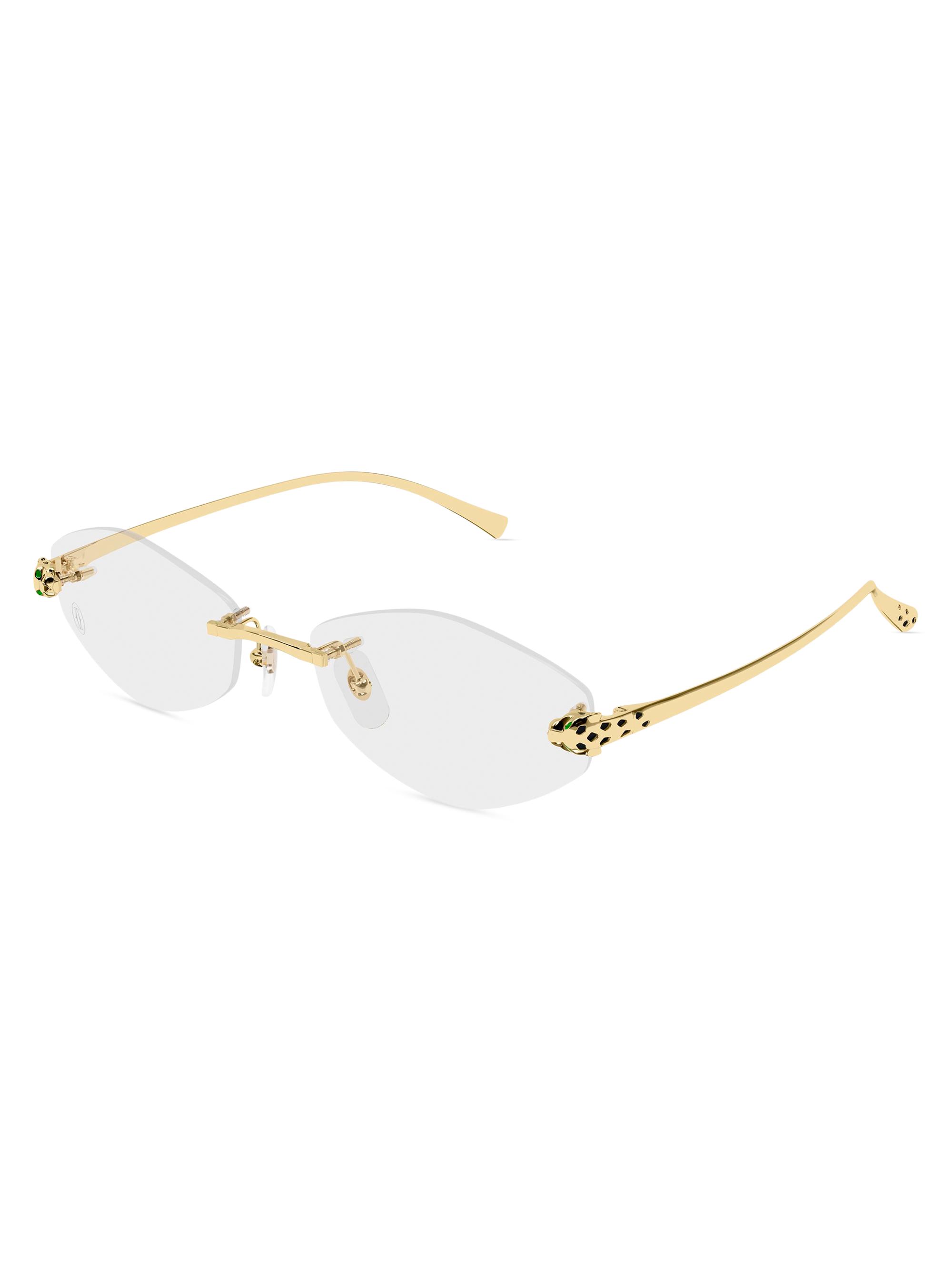 Cartier Women's Panthère Classic 56MM 24K-Gold-Plated Oval Optical Glasses - Gold Clear