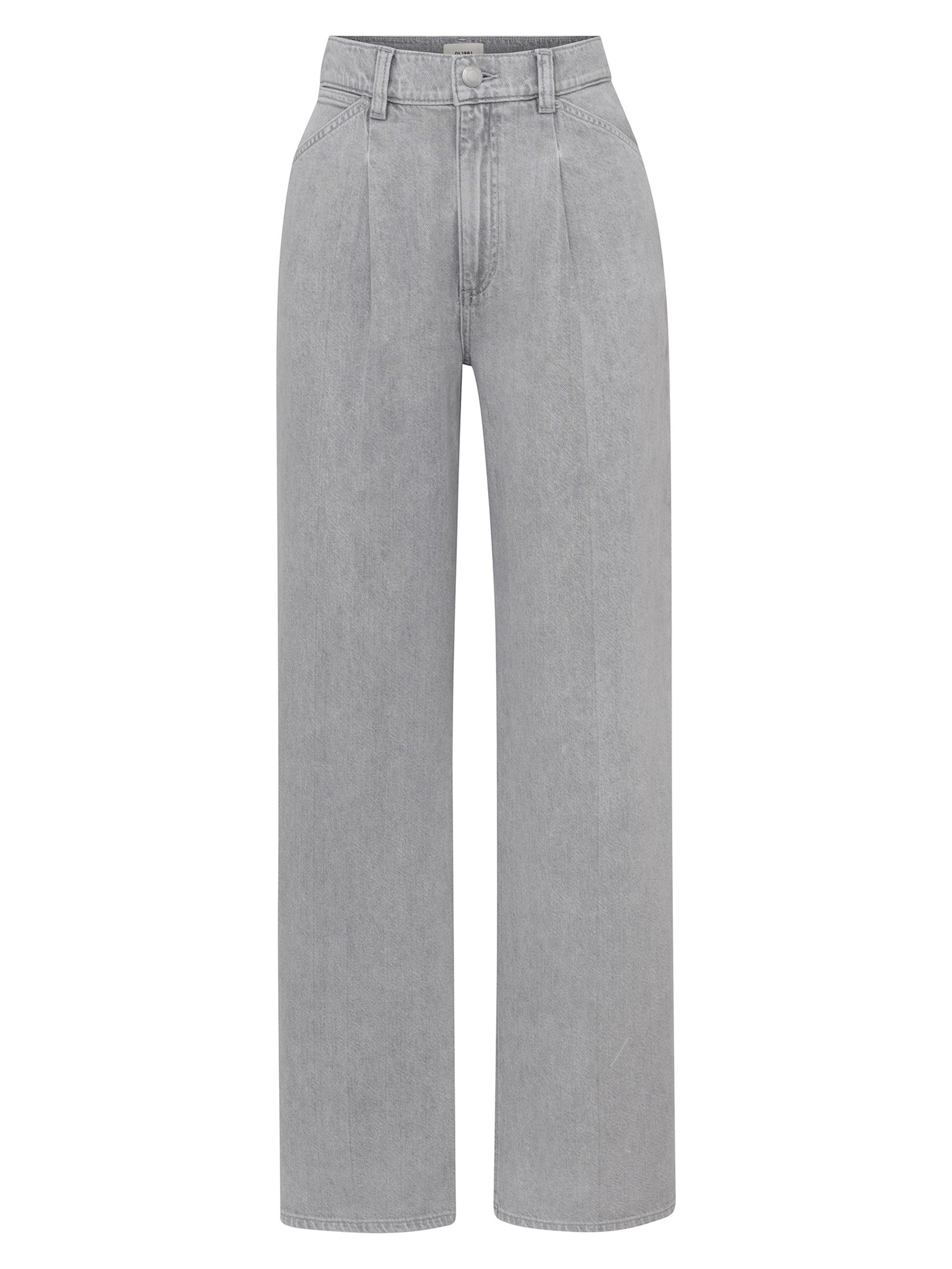 DL1961 Women's Casie Relaxed Wide Leg Aura Mid Rise Jeans - Lt Storm Cloud