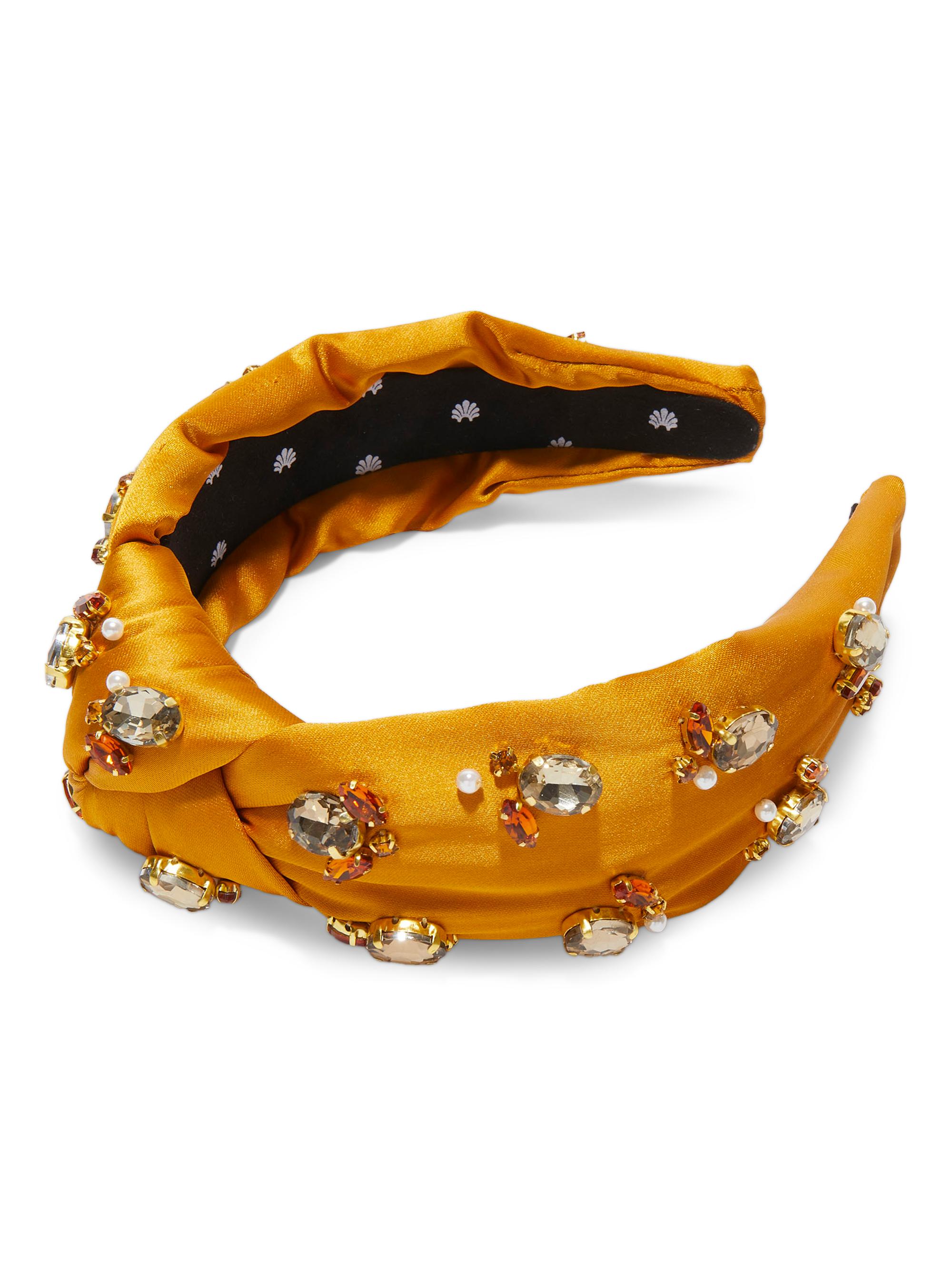 Lele Sadoughi Women's Embellished Satin Knotted Headband - Maple