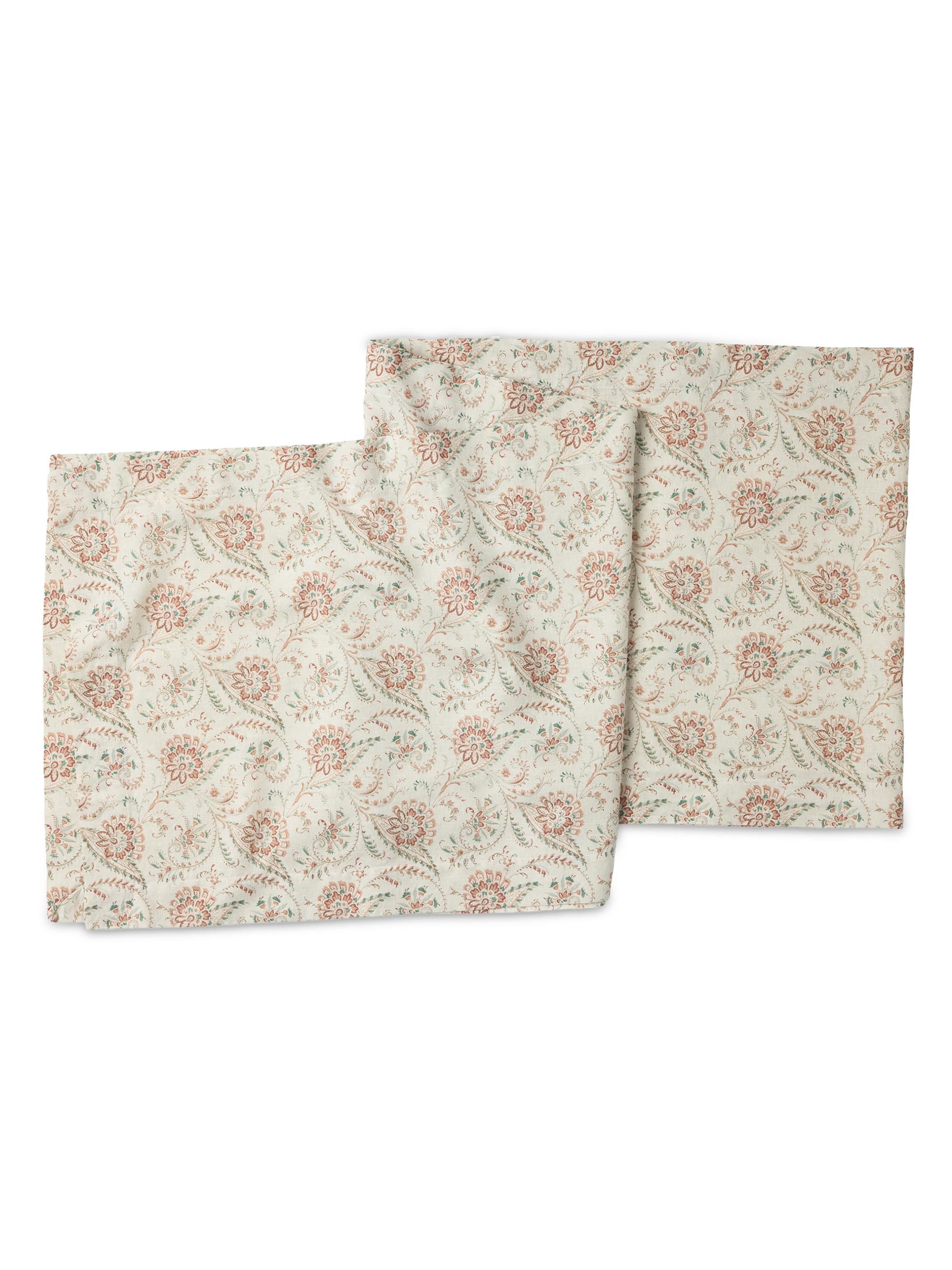 Coyuchi Ponderosa Print Runner - Seafoam Garnet