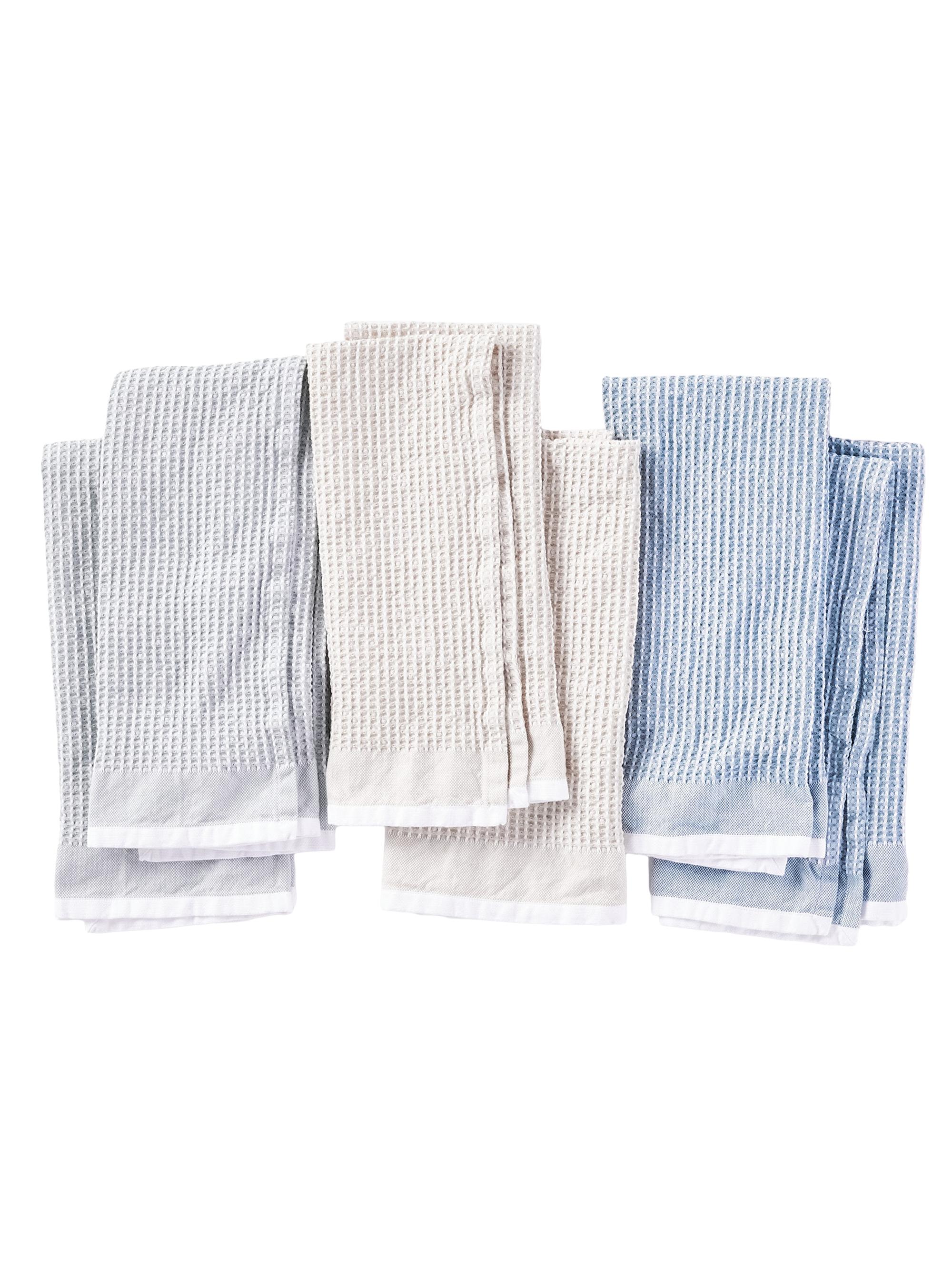 Coyuchi Organic Waffle Kitchen Towel Set of 6 - Tidepool