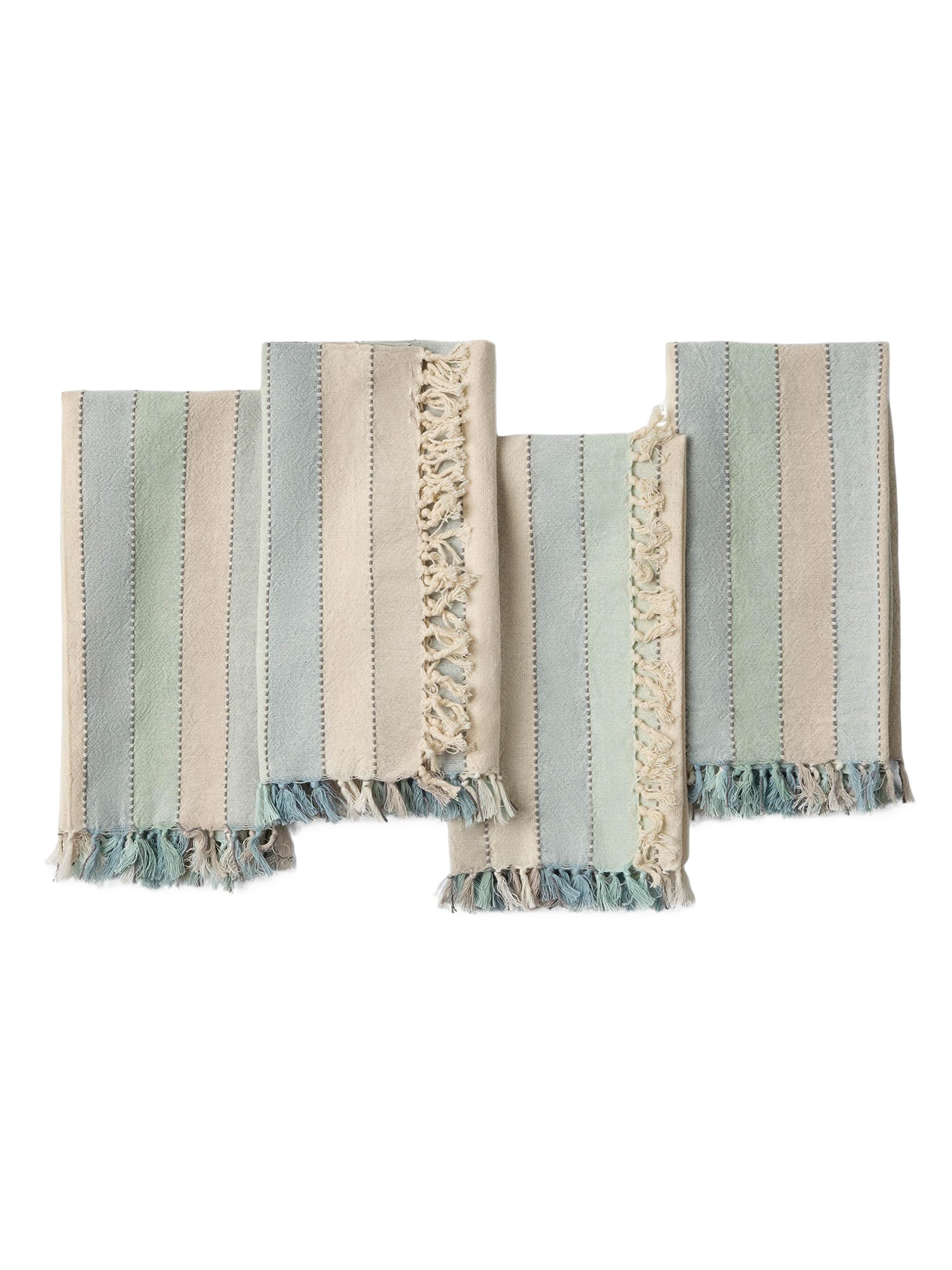 Coyuchi Tilden Organic Napkin Set - Pacific Blue Stripe