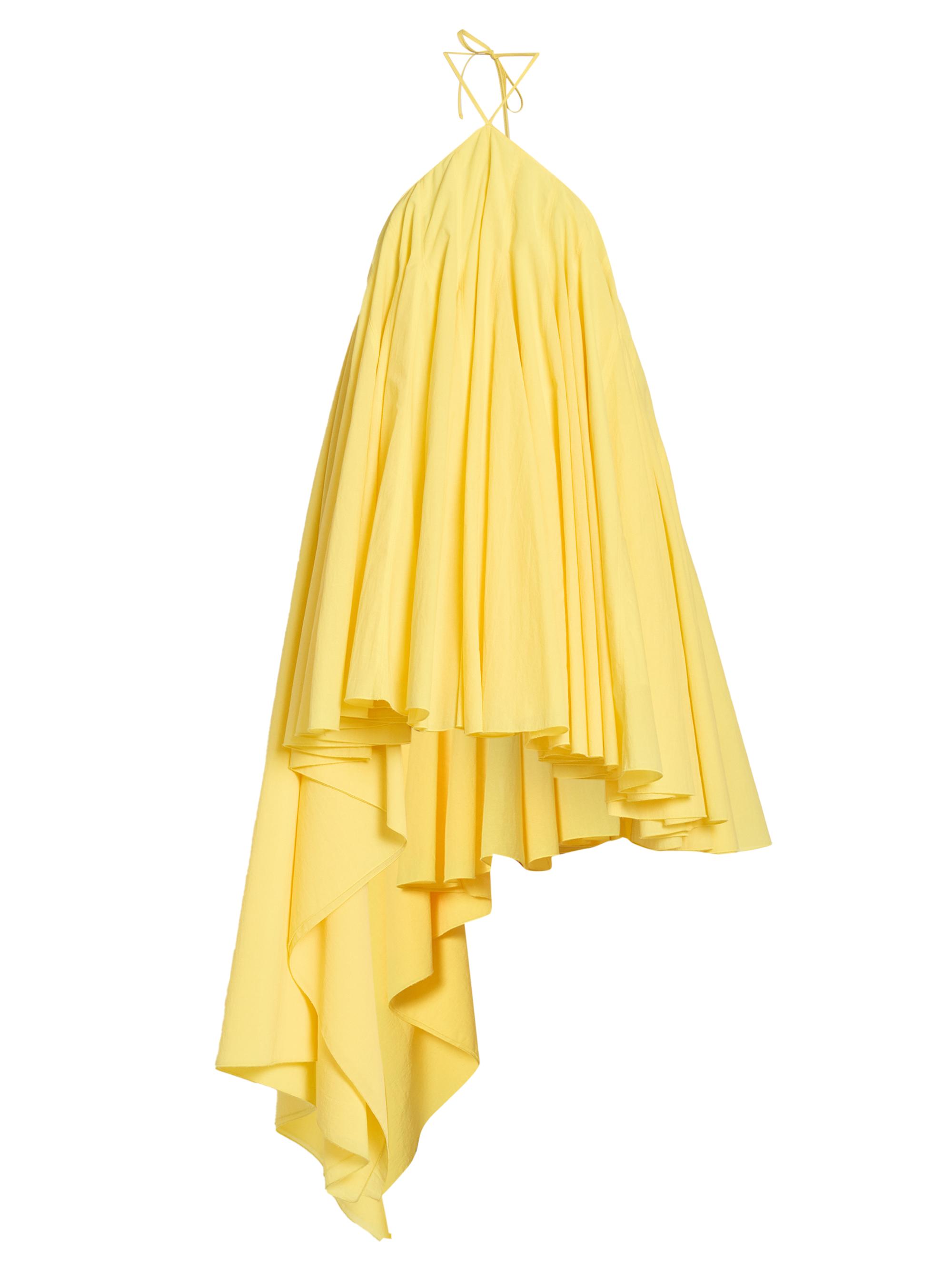 Jacquemus Women's La Abiha Gathered Asymmetric Trapeze Minidress - Yellow