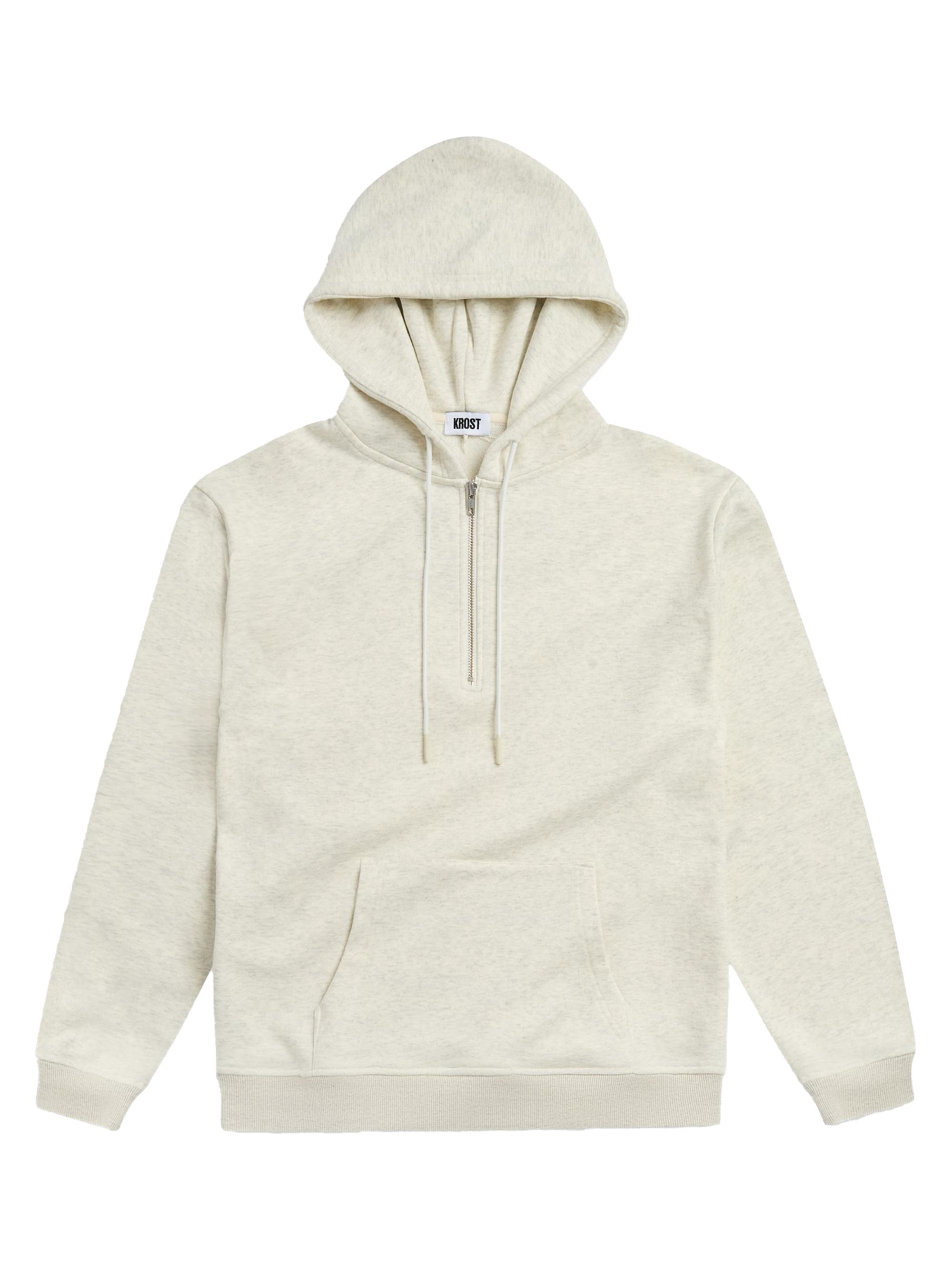 Krost Men's Quarterzip Fleece Hoodie - Bleached Sand