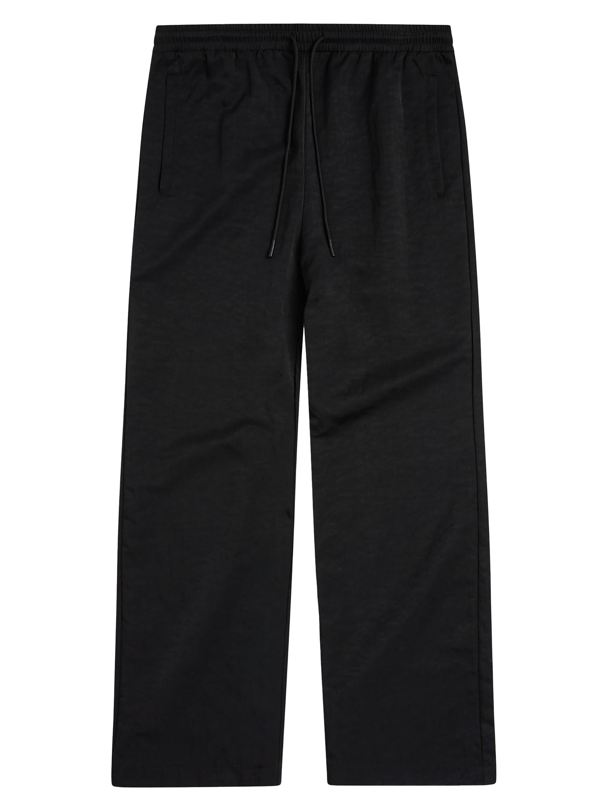 Krost Men's Wide Leg Nylon Track Pants - Black