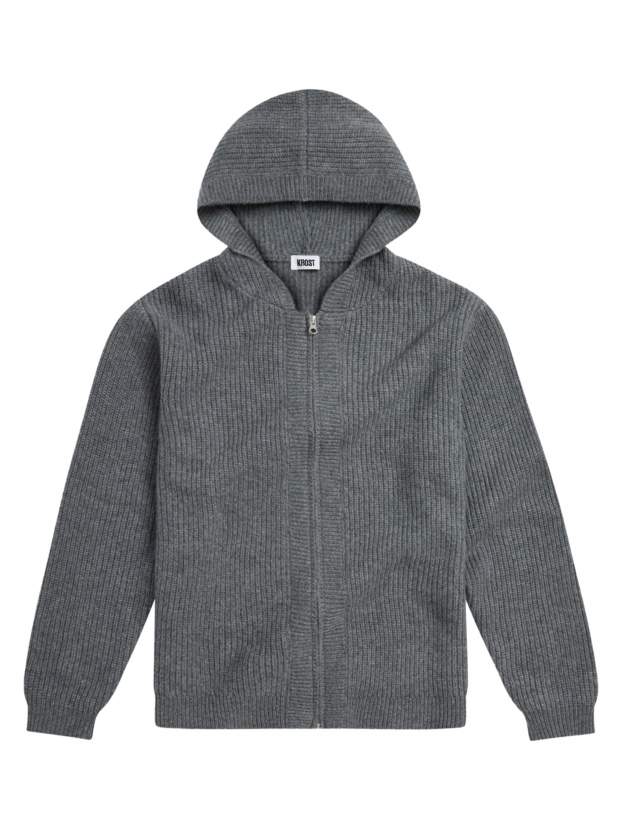 Krost Men's Wool Zip Hoodie - Gunmetal