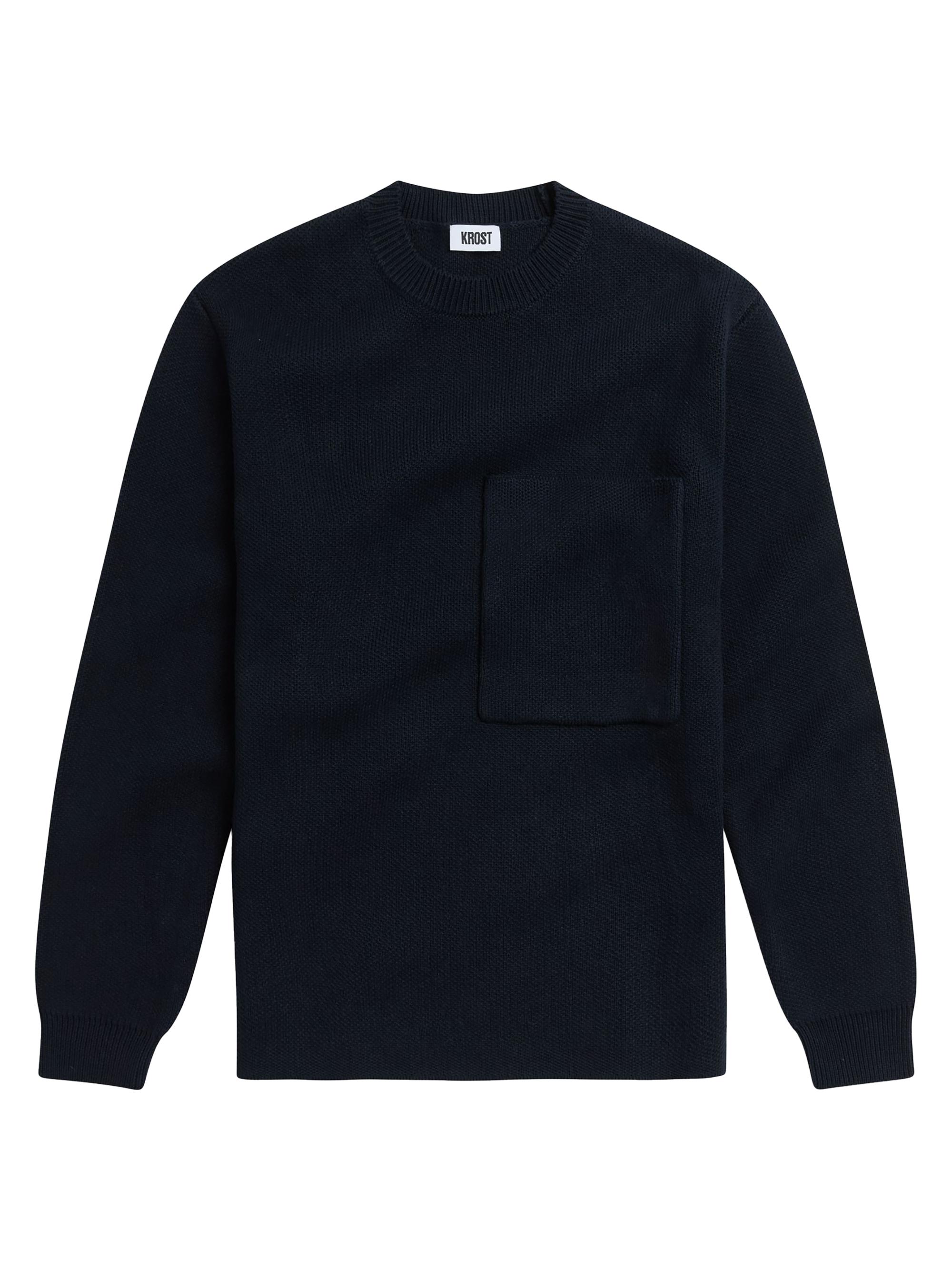 Krost Men's Oversized Knit Pullover - Dark Navy