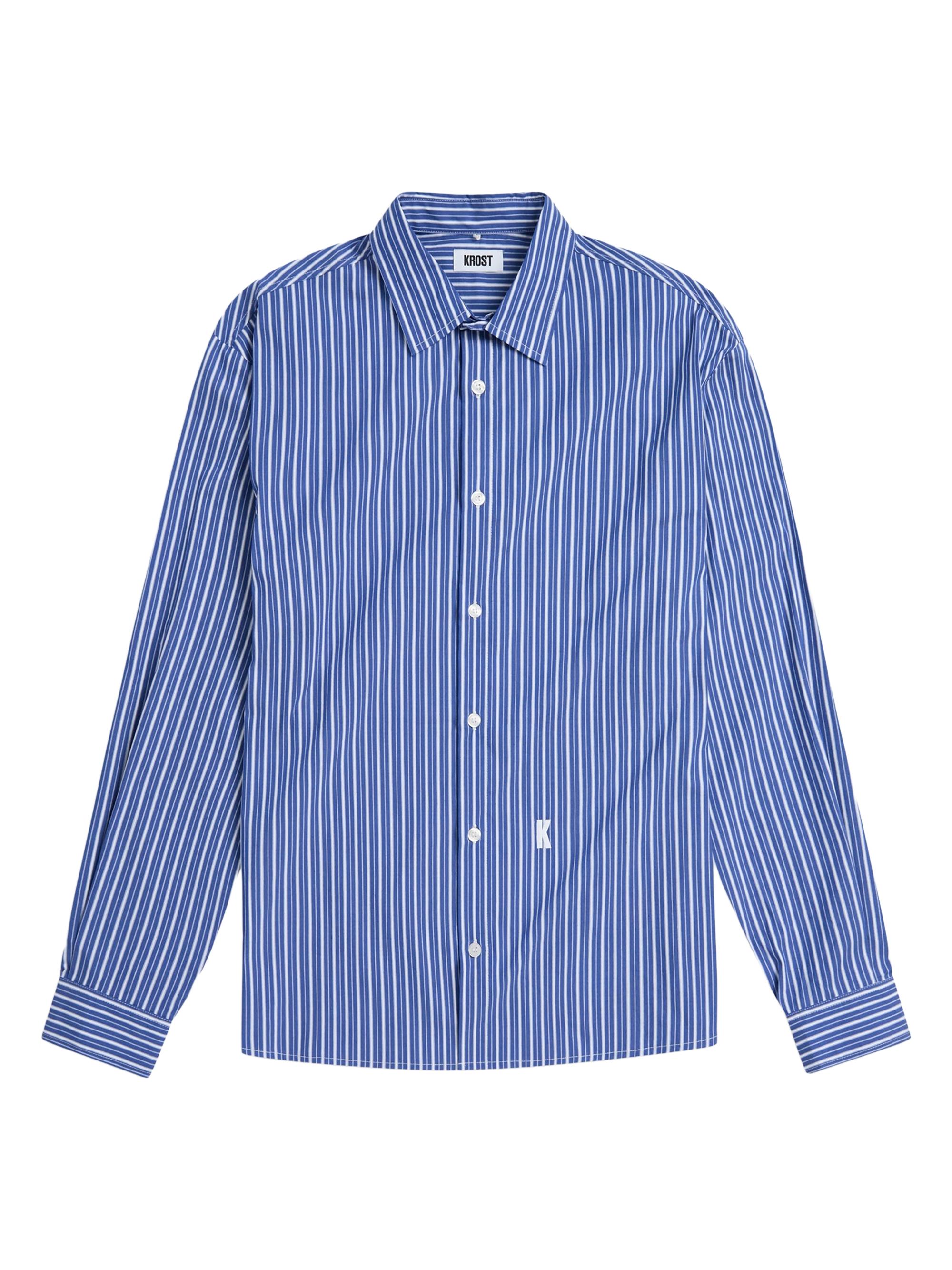 Krost Men's Bold Striped Shirt - Strong Blue