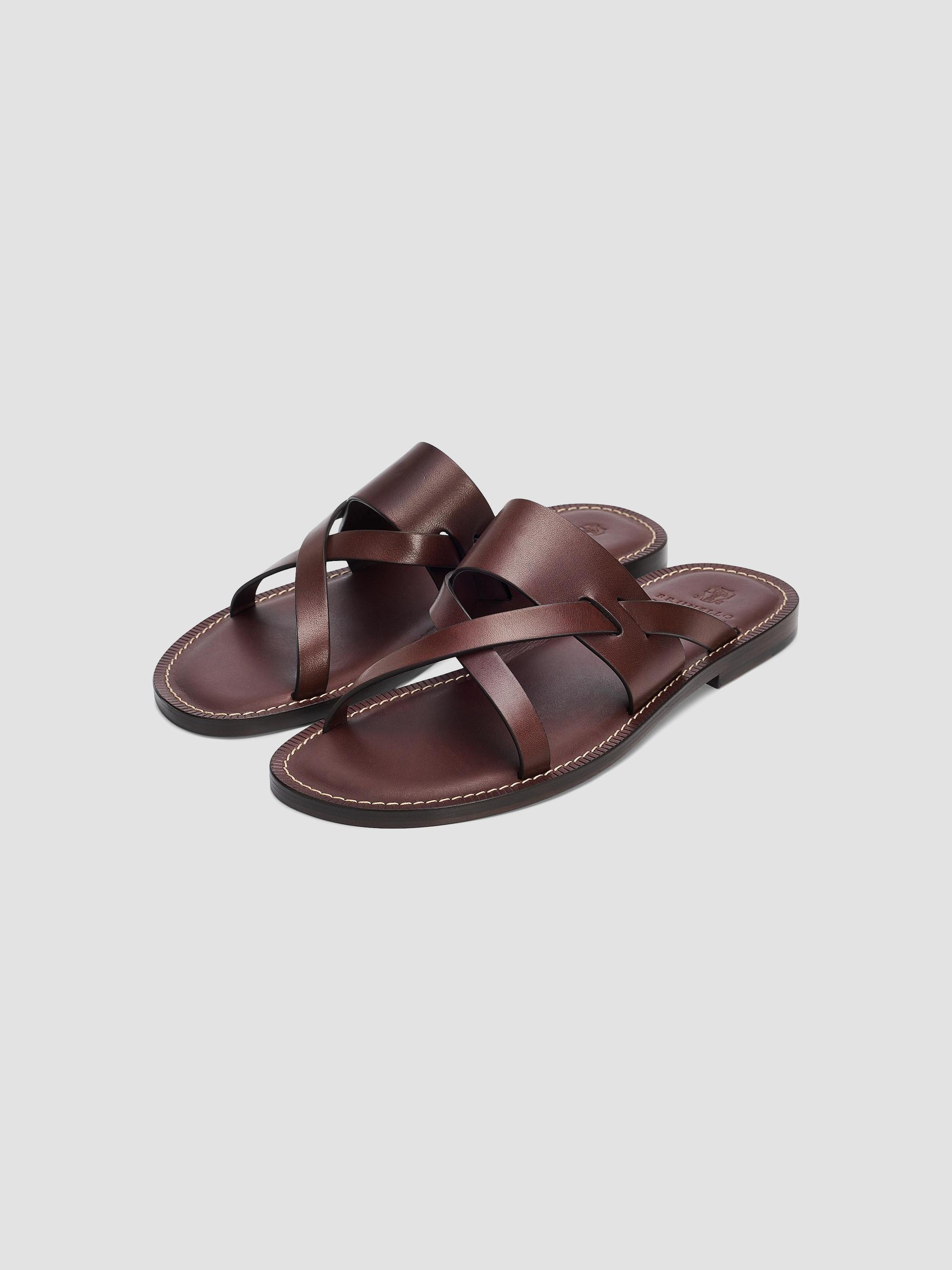 Brunello Cucinelli Strappy Leather Sandals | Saks Fifth Avenue