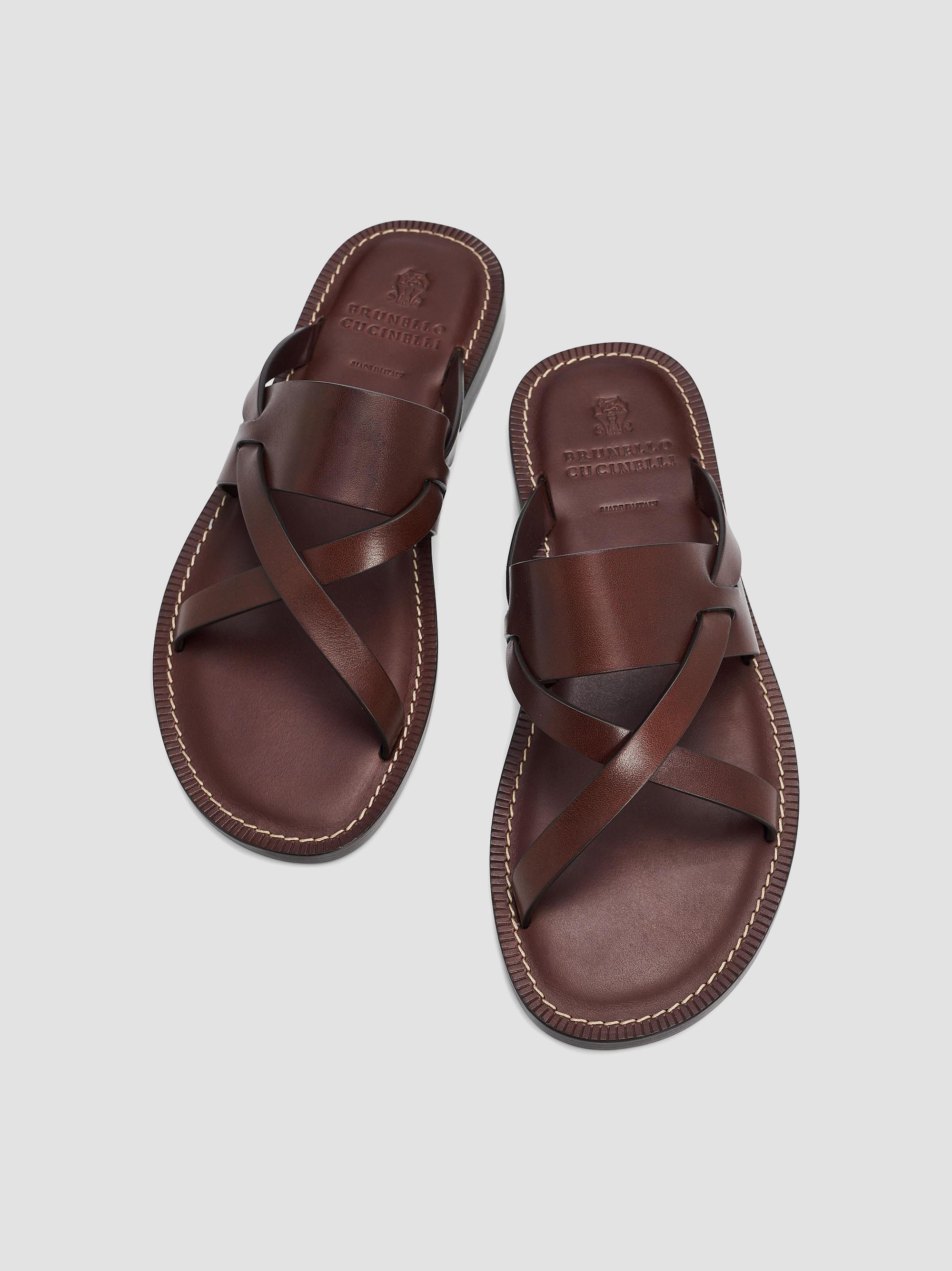 Brunello Cucinelli Strappy Leather Sandals | Saks Fifth Avenue