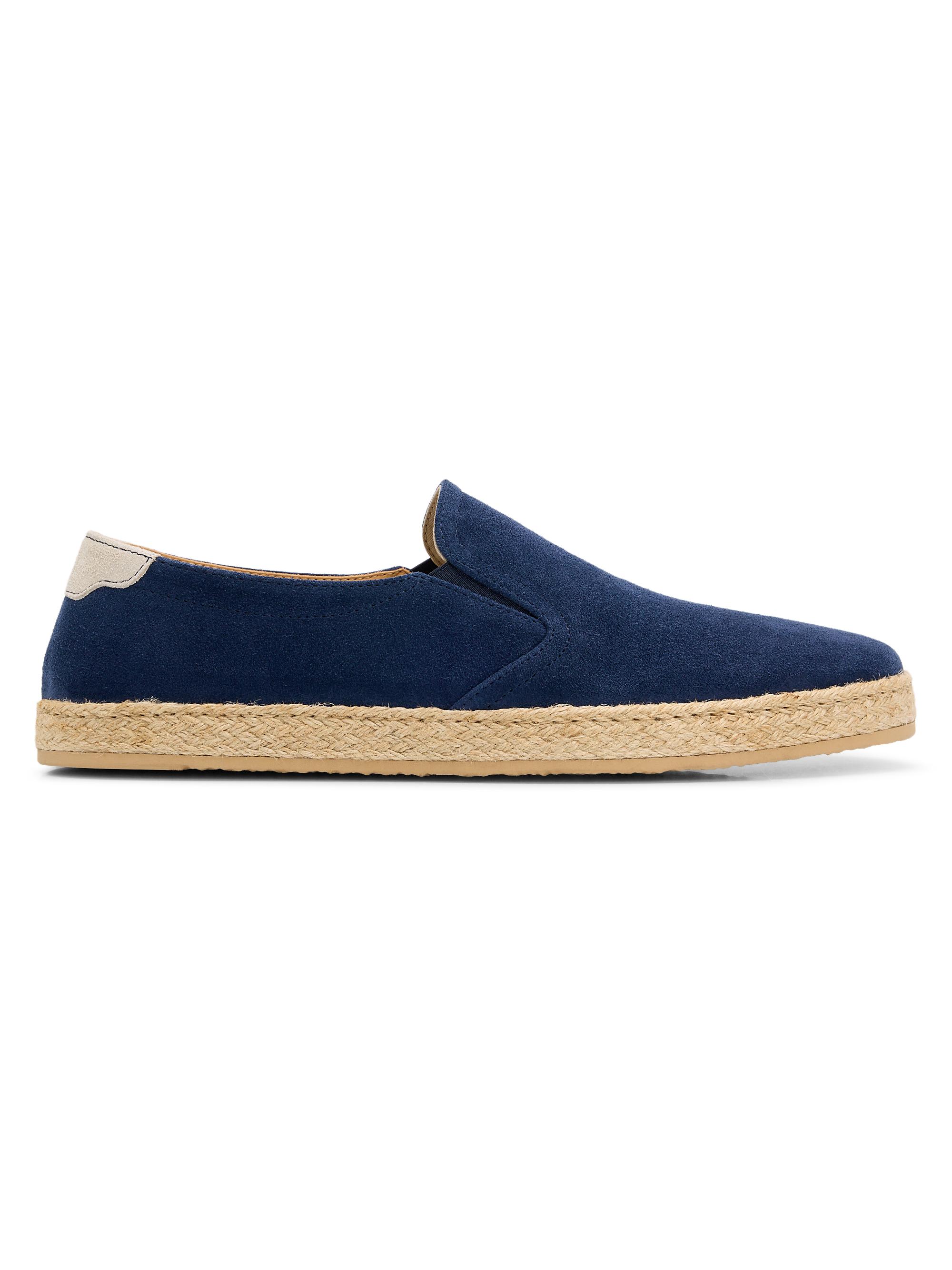 Brunello Cucinelli Men's Suede Braided-Midsole Espadrilles - Midnight