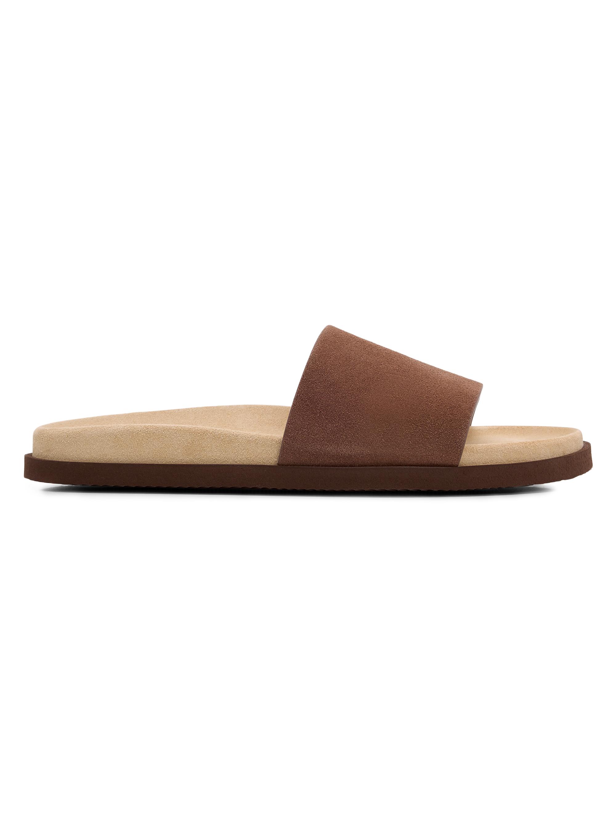 Brunello Cucinelli Men's Suede Slide Sandals - Tan