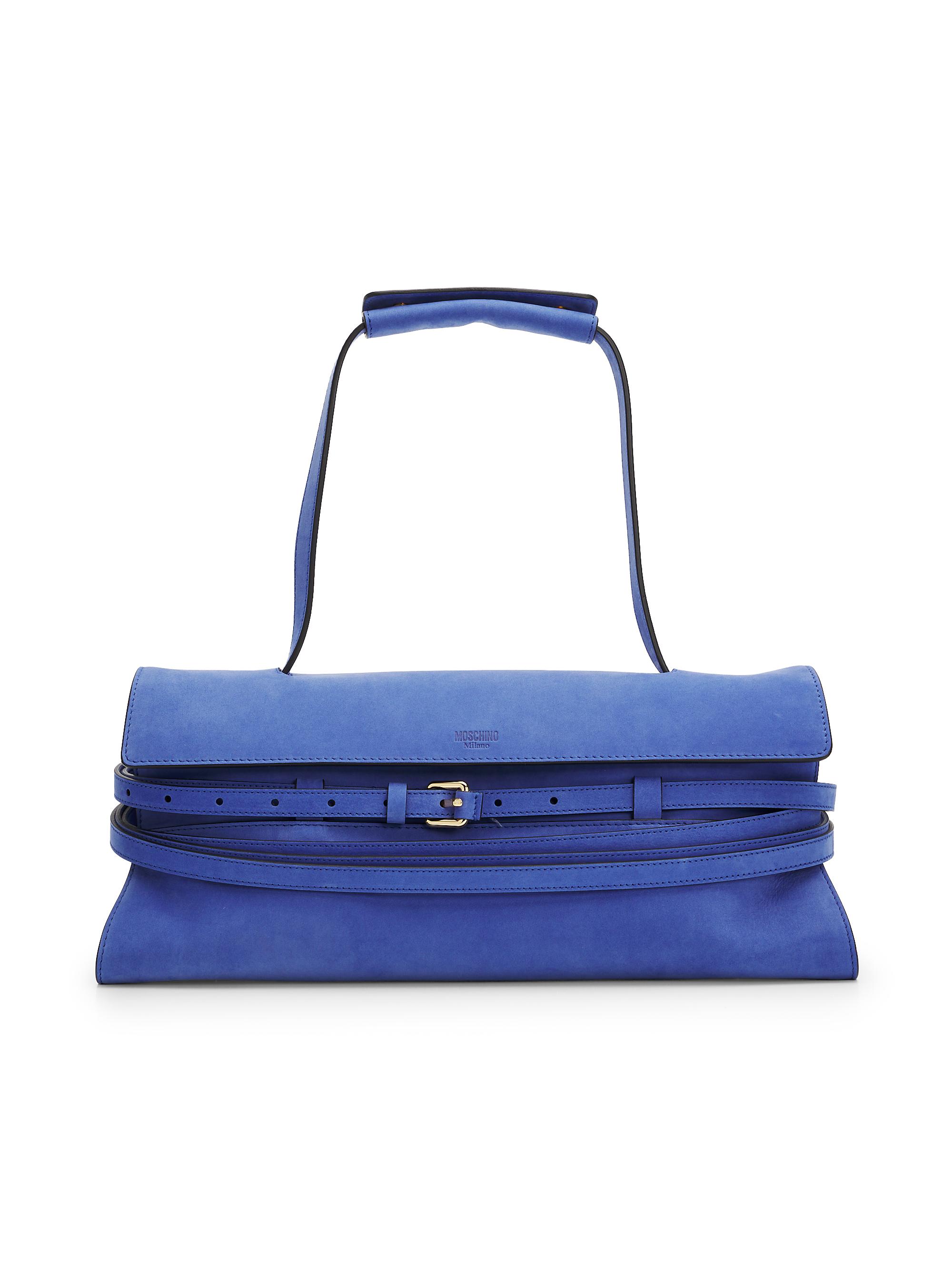 Moschino Women's Tie Me Suede Shoulder Bag - Klein