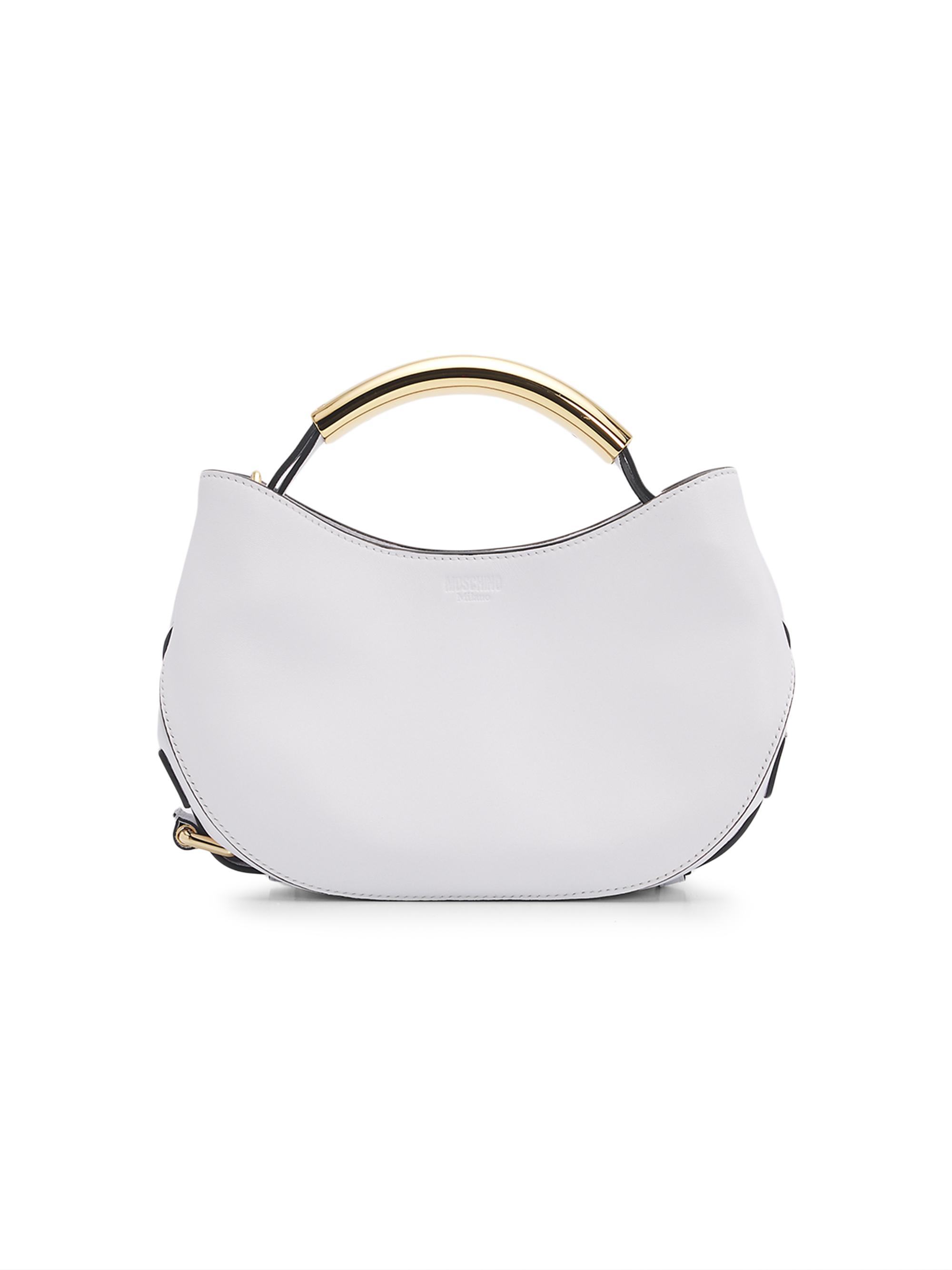 Moschino Women's Leather & Metal Top Handle Bag - White