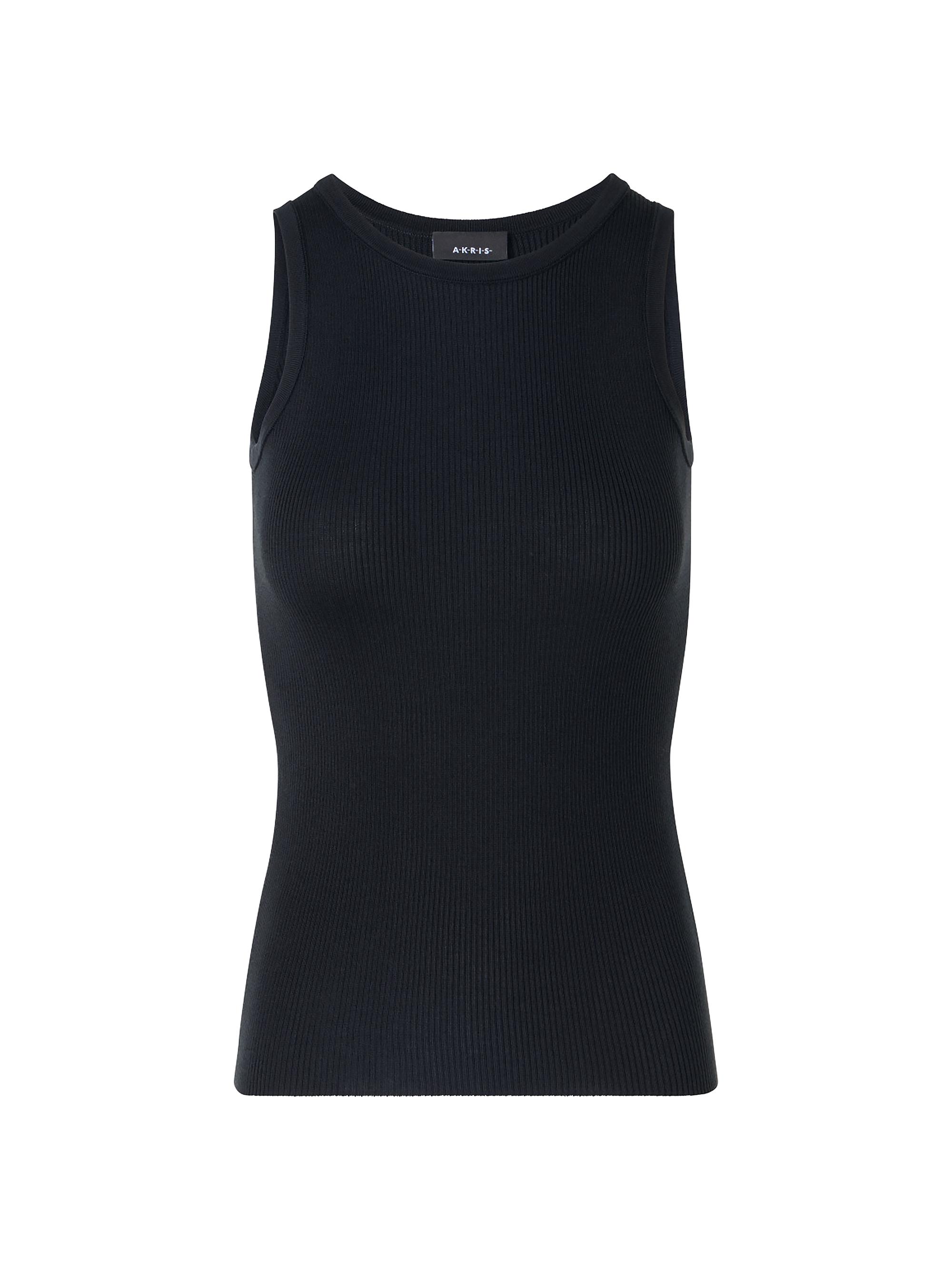 Akris Women's Rib-Knit Silk-Cotton Tank - Black