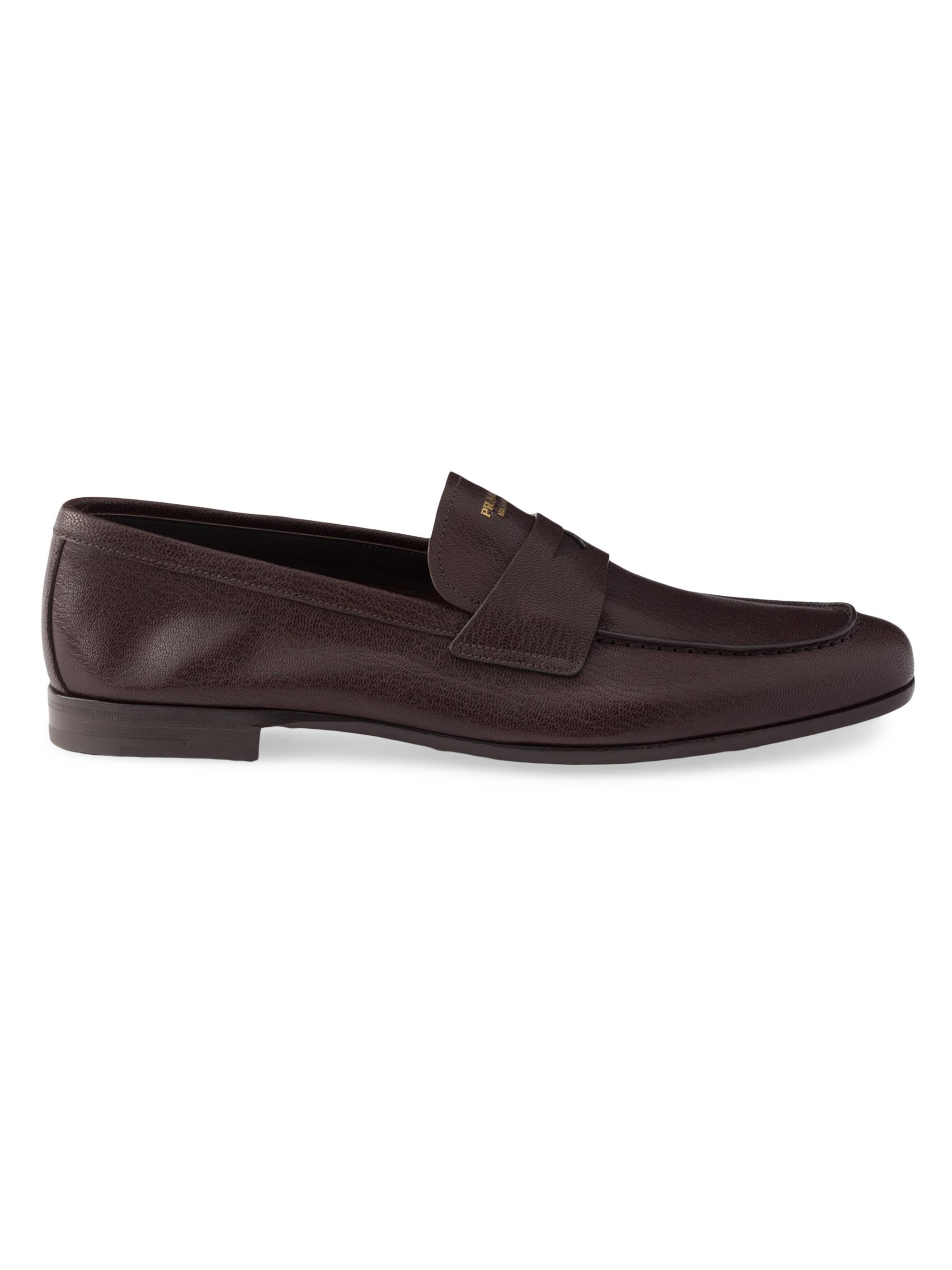 Prada Men's Leather Loafers - Brown