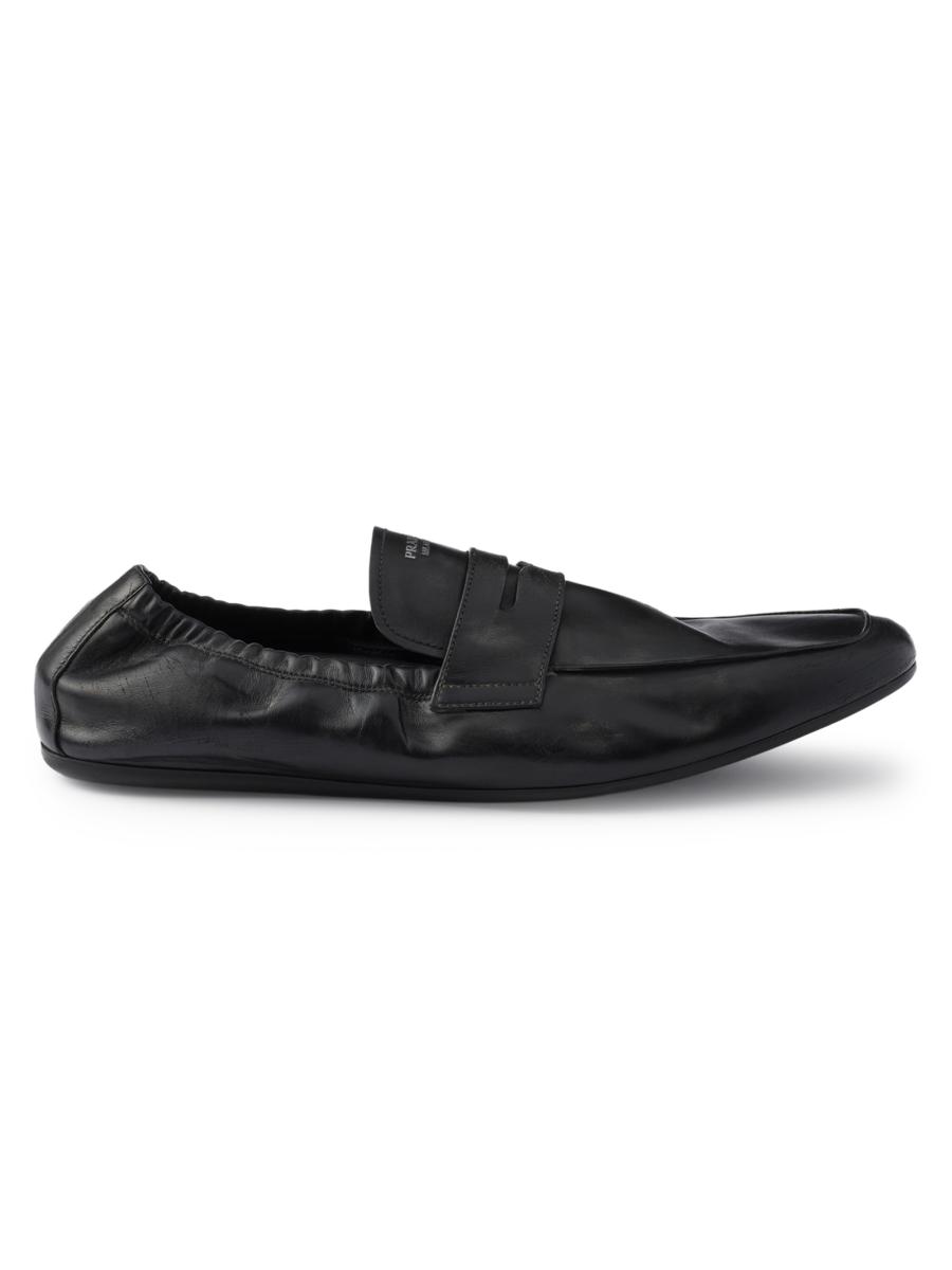 Prada Shuffle Antiqued Leather Loafers | Saks Fifth Avenue