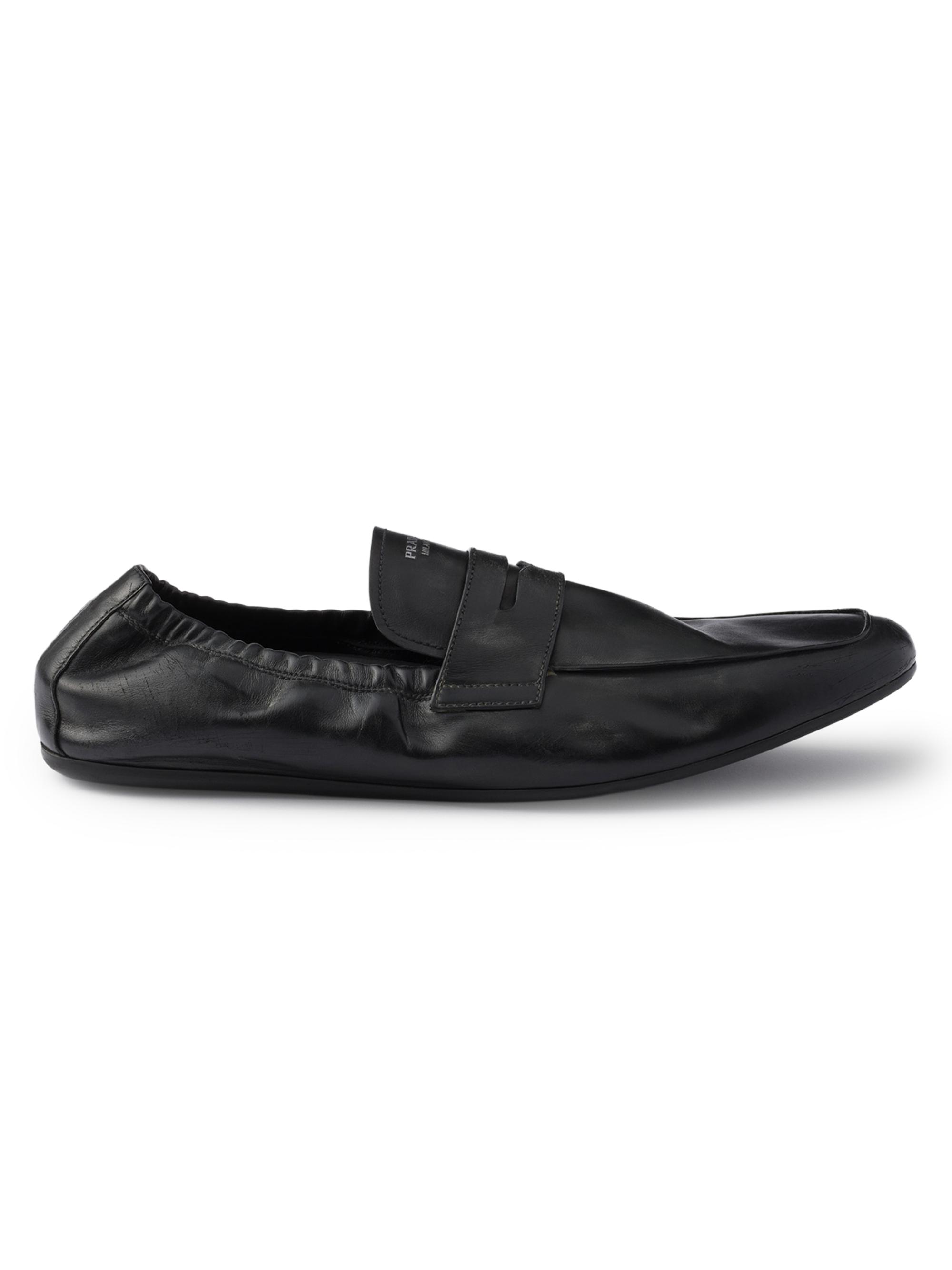 Prada Shuffle Antiqued Leather Loafers | Saks Fifth Avenue