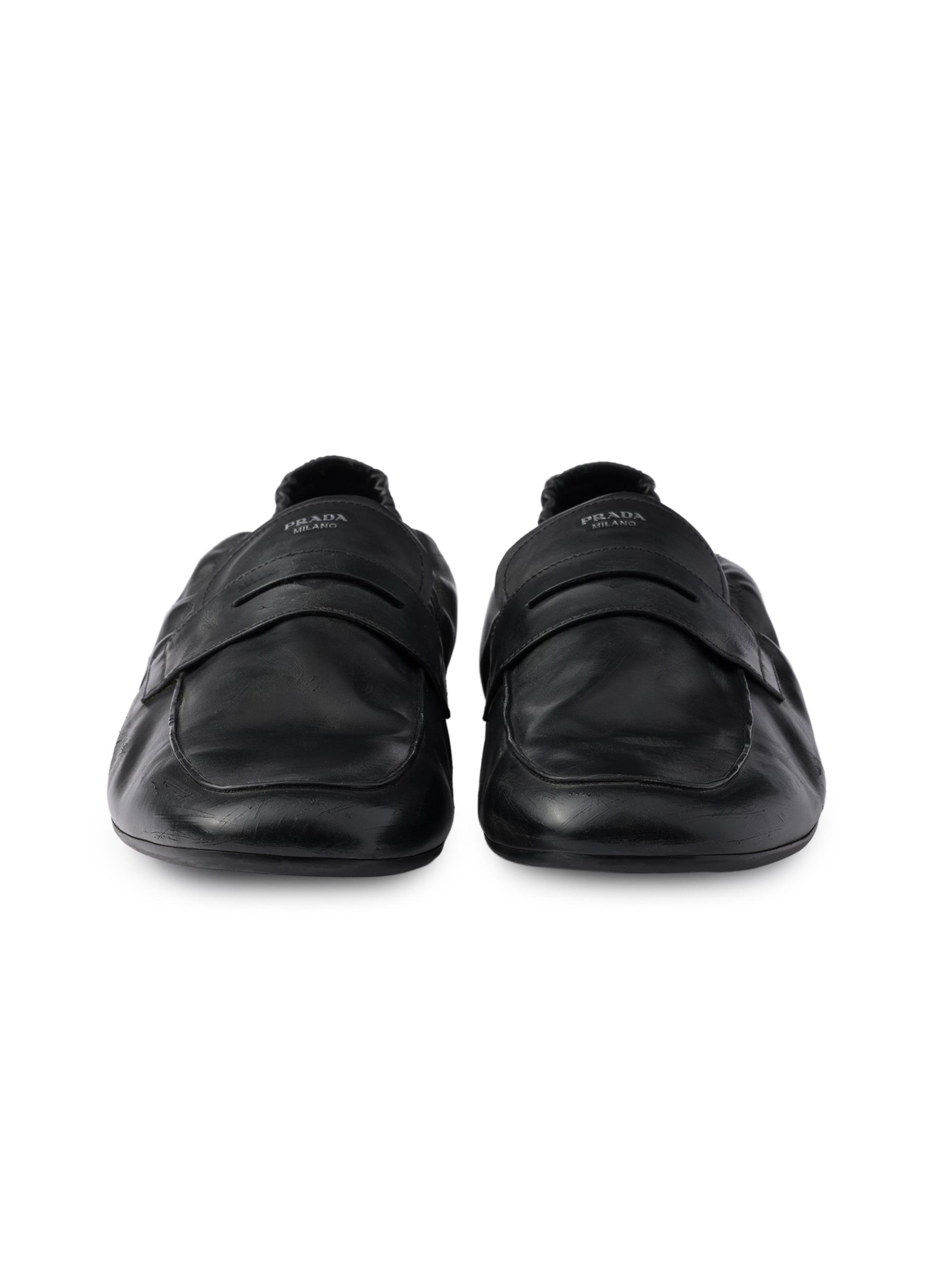 Prada Shuffle Antiqued Leather Loafers | Saks Fifth Avenue