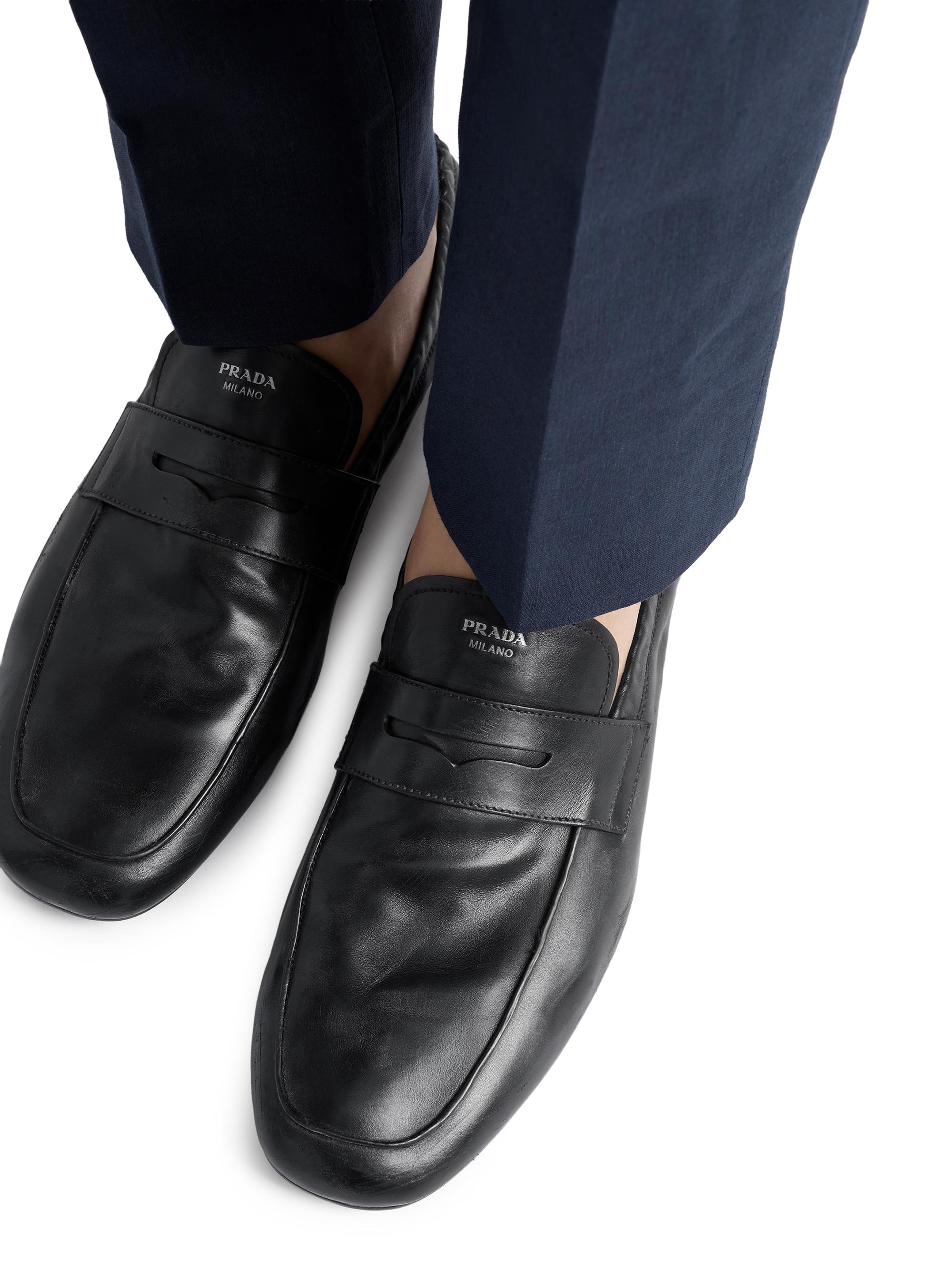 Prada Shuffle Antiqued Leather Loafers | Saks Fifth Avenue
