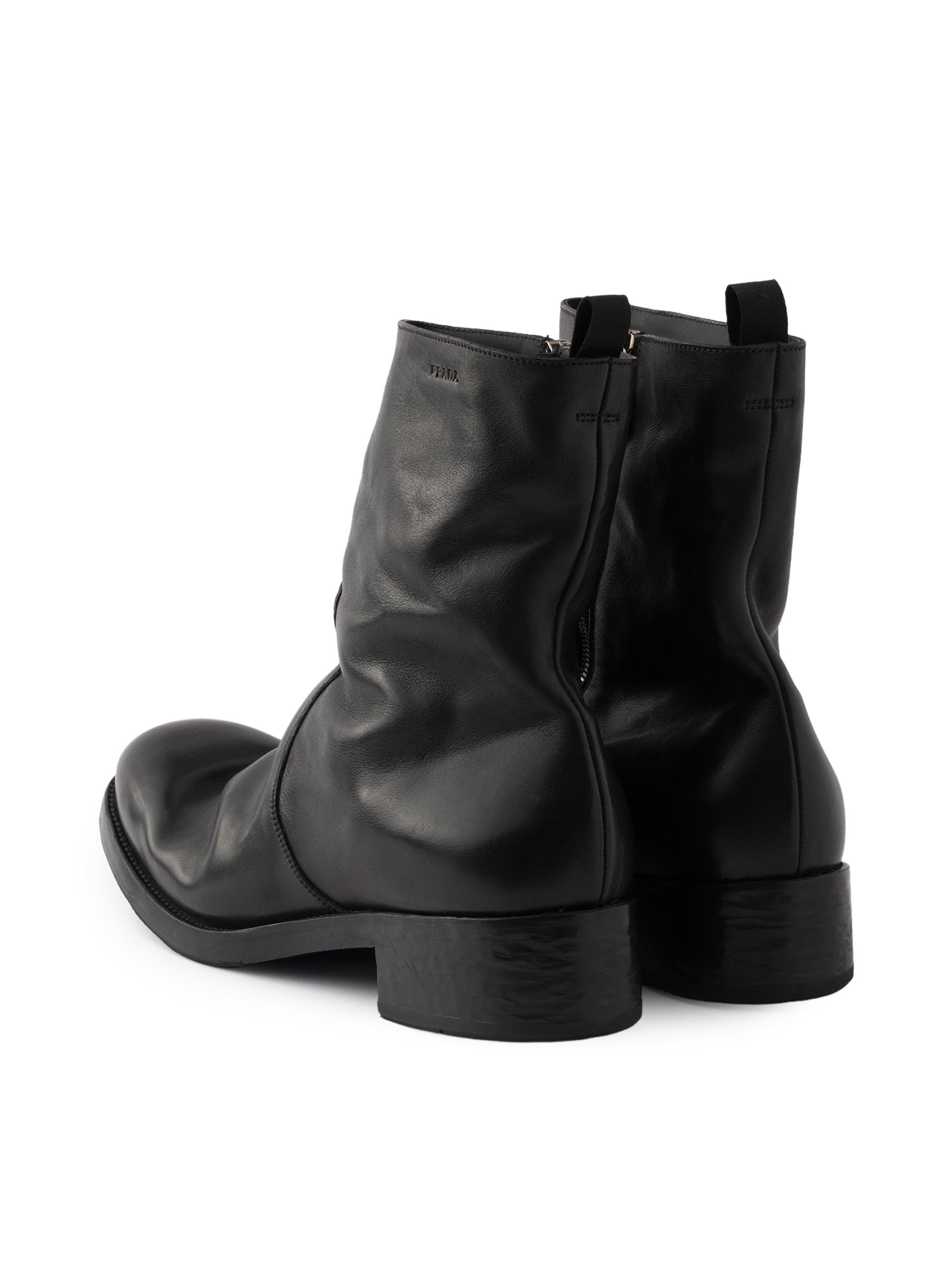 Prada Leather Zipper Boots | Saks Fifth Avenue