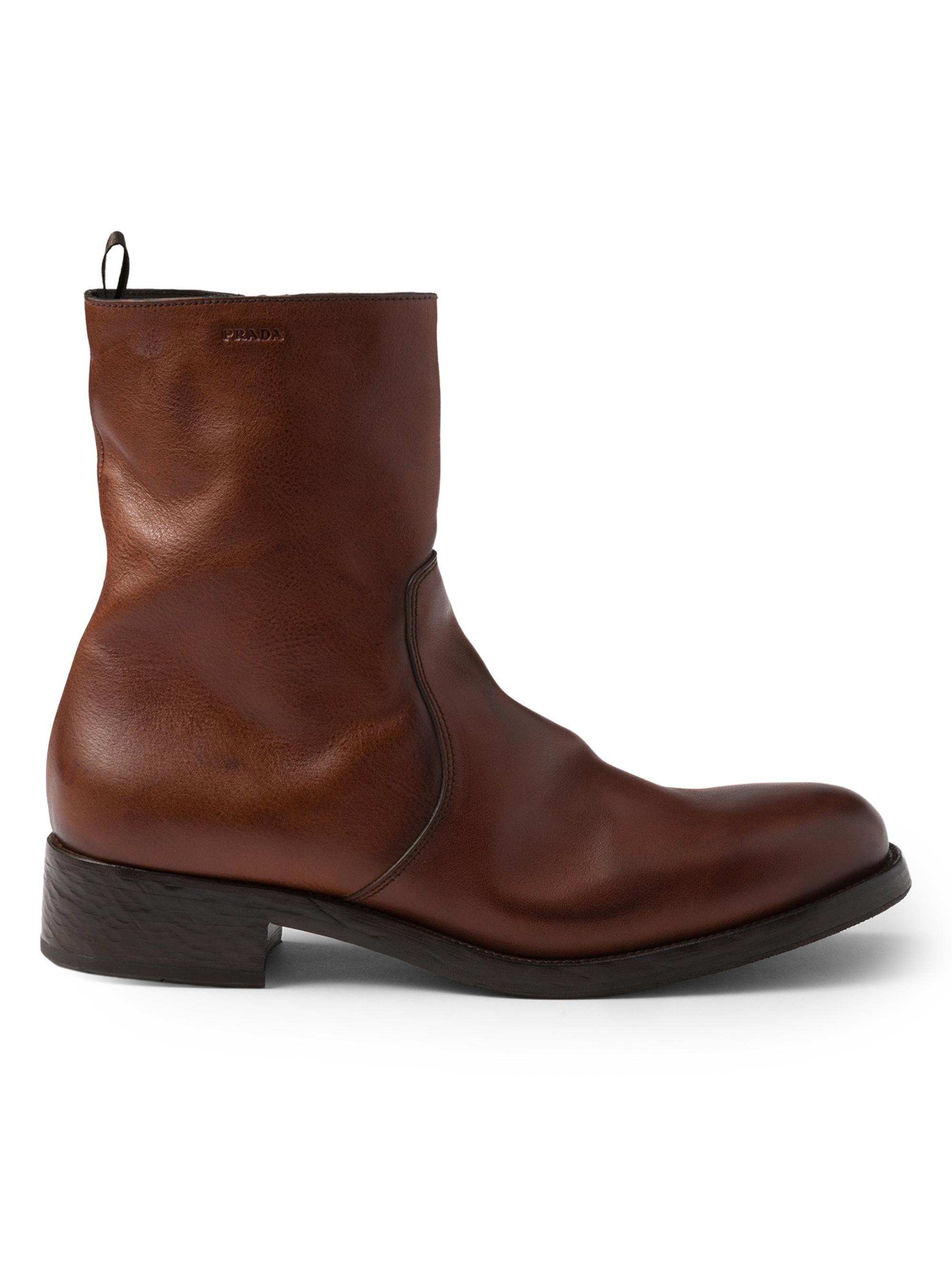 靴 BRUNELLO CUCINELLI Brunello Cucinelli Grained Leather Side-Zip Boots | Saks Fifth Avenue