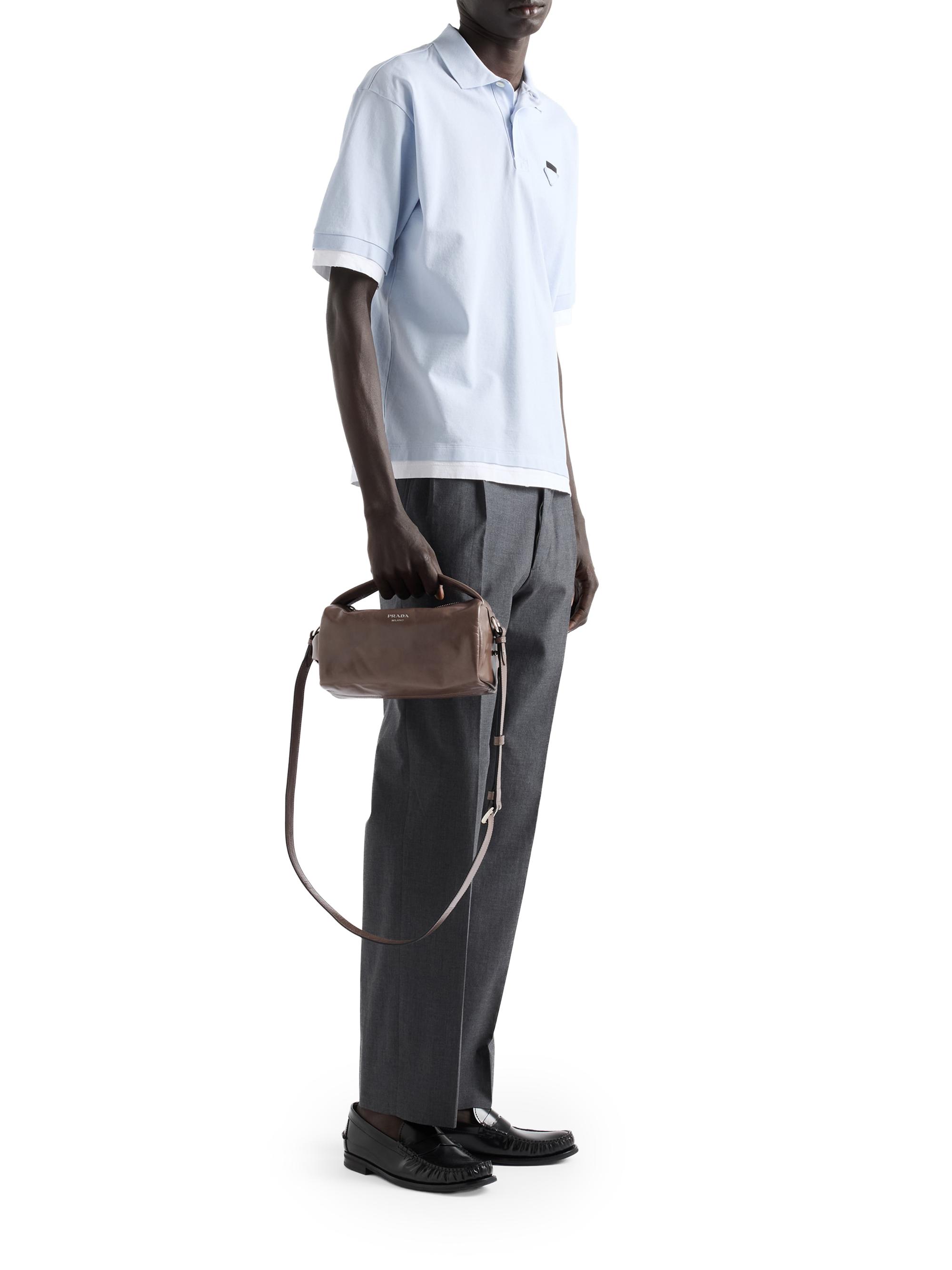 Prada Men's Leather Shoulder Bag - Light Brown