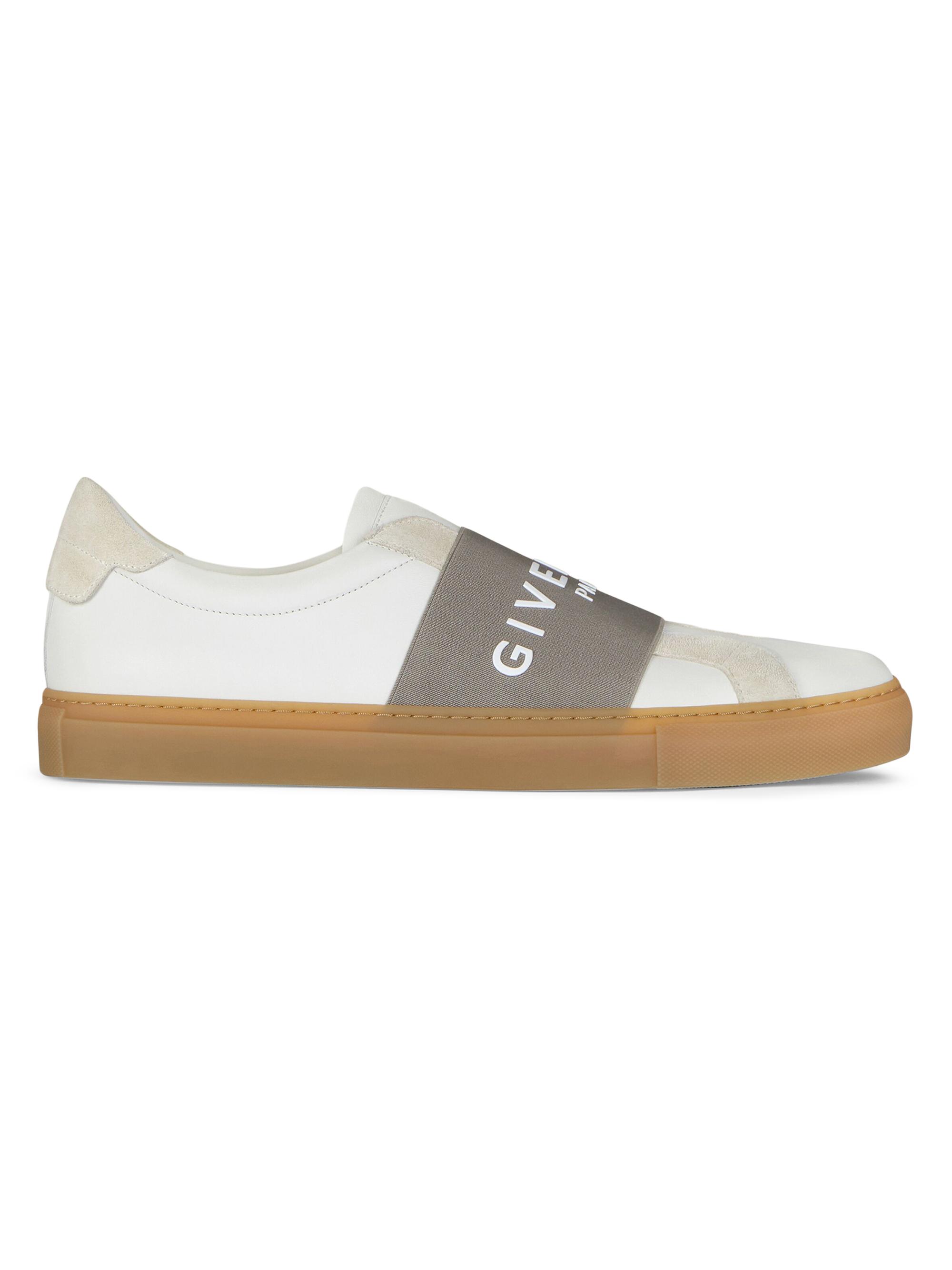 Givenchy Men's Urban Street Sneakers in Leather and Suede with Elastic - White Grey
