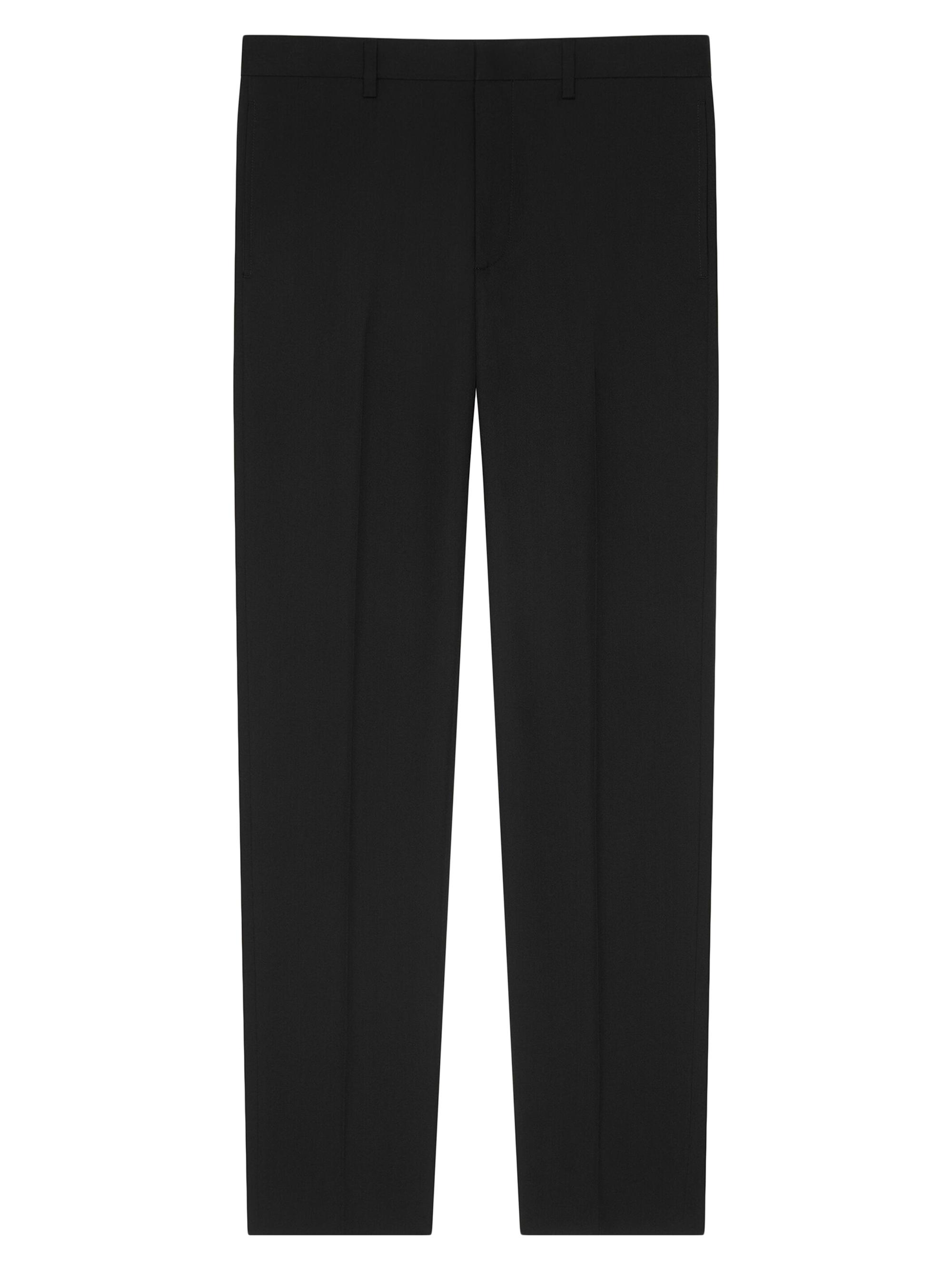 Givenchy Men's Fitted Leg Tailored Trousers in Wool - Black
