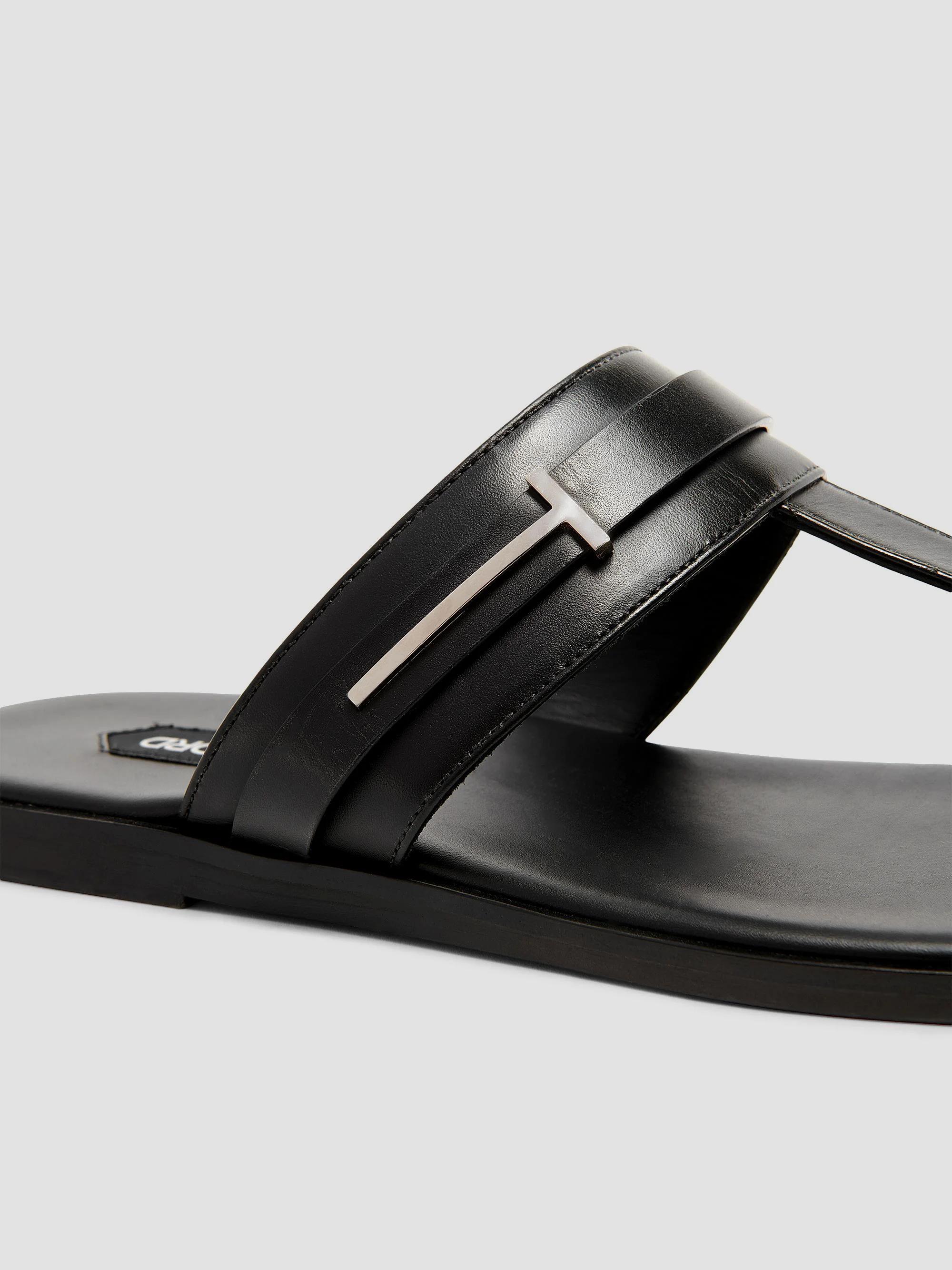 トムフォード　レザーサンダル　TOM FORD TOM FORD Logo Smooth Leather Sandals | Saks Fifth Avenue