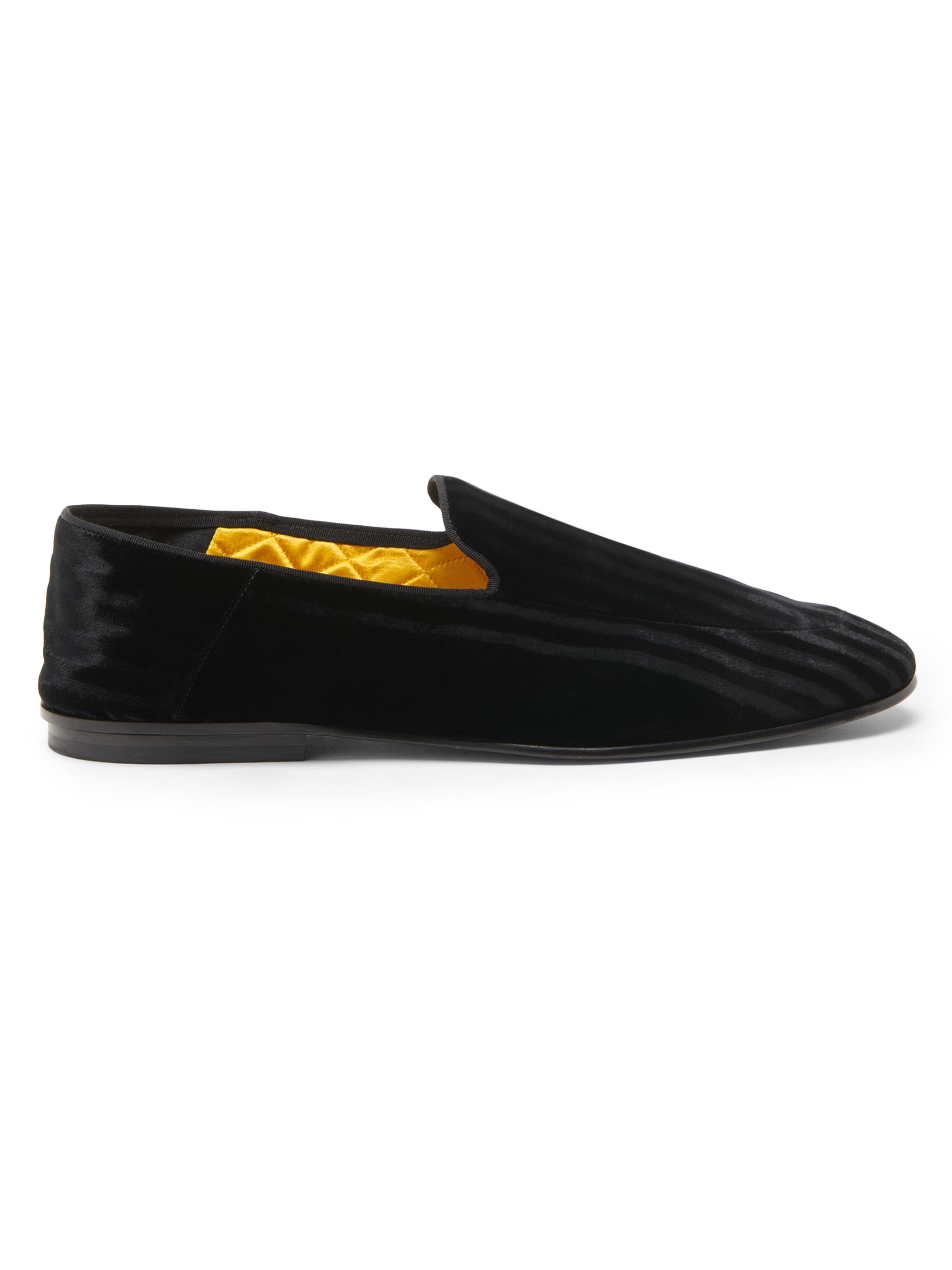 TOM FORD Men's Striped Velvet Loafers - Black