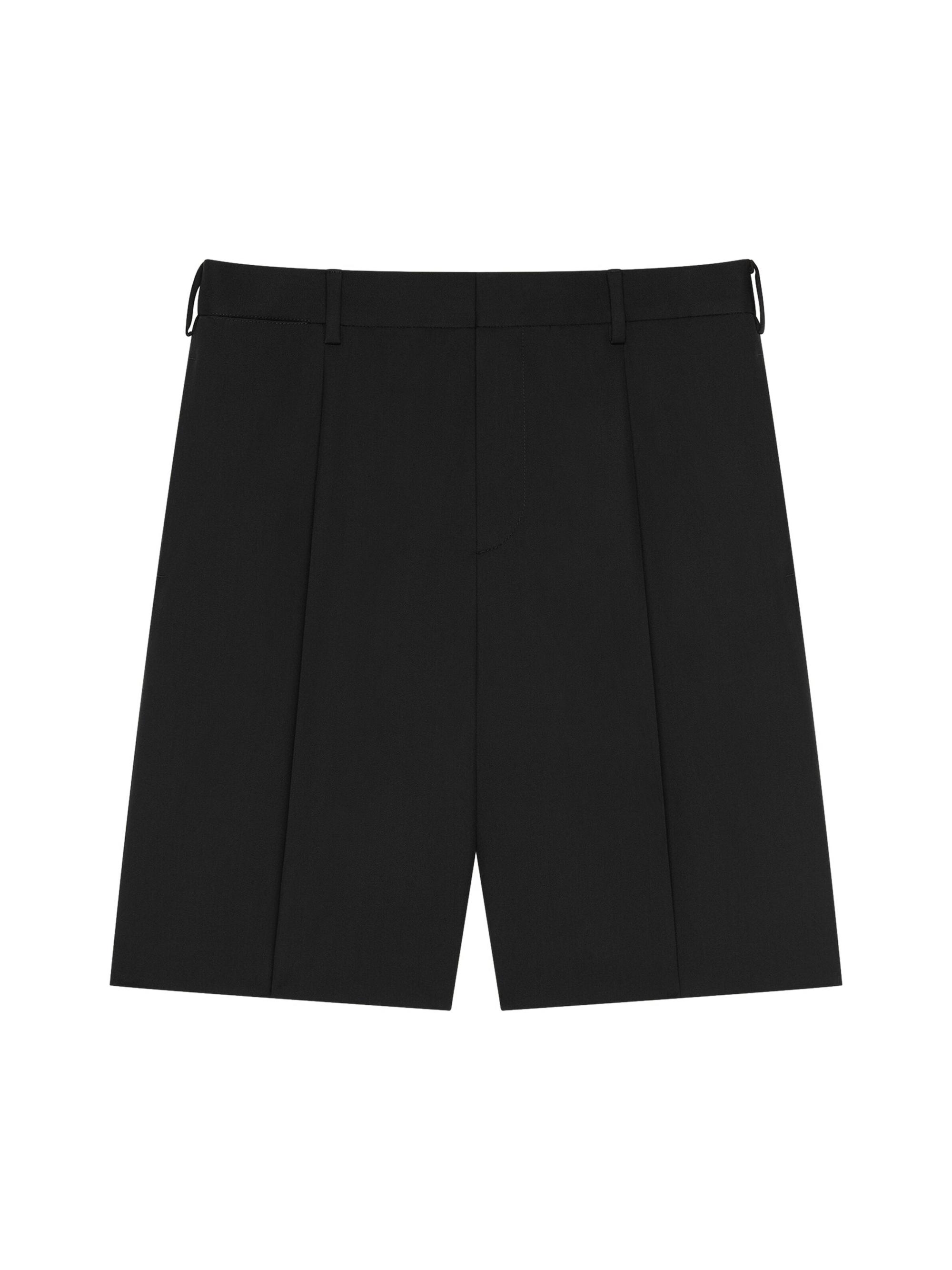 Givenchy Men's Double Pleated Bermuda Shorts in Wool - Black