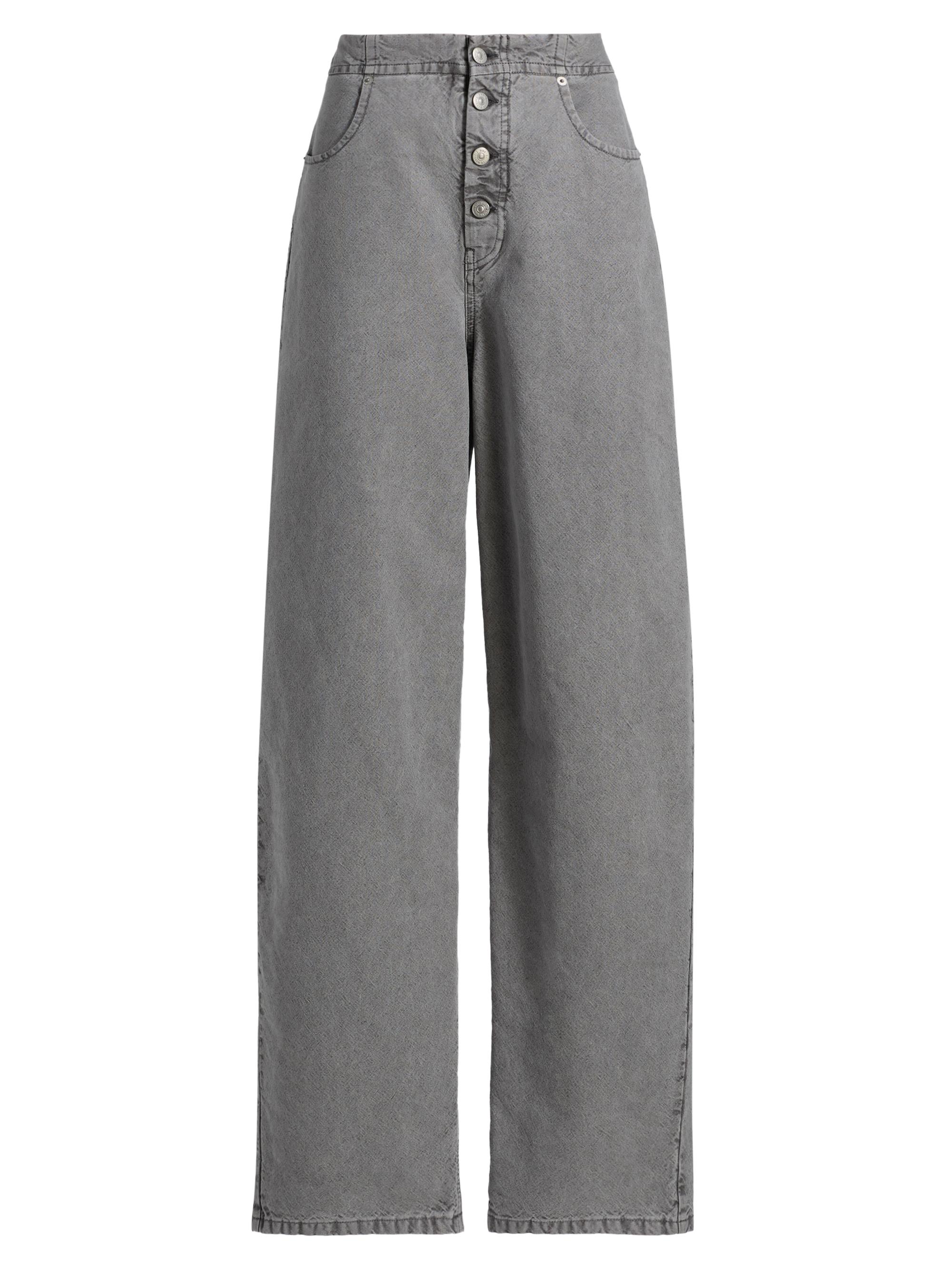 MM6 Maison Margiela Women's Relaxed Mid-Rise Straight-Leg Jeans - Grey