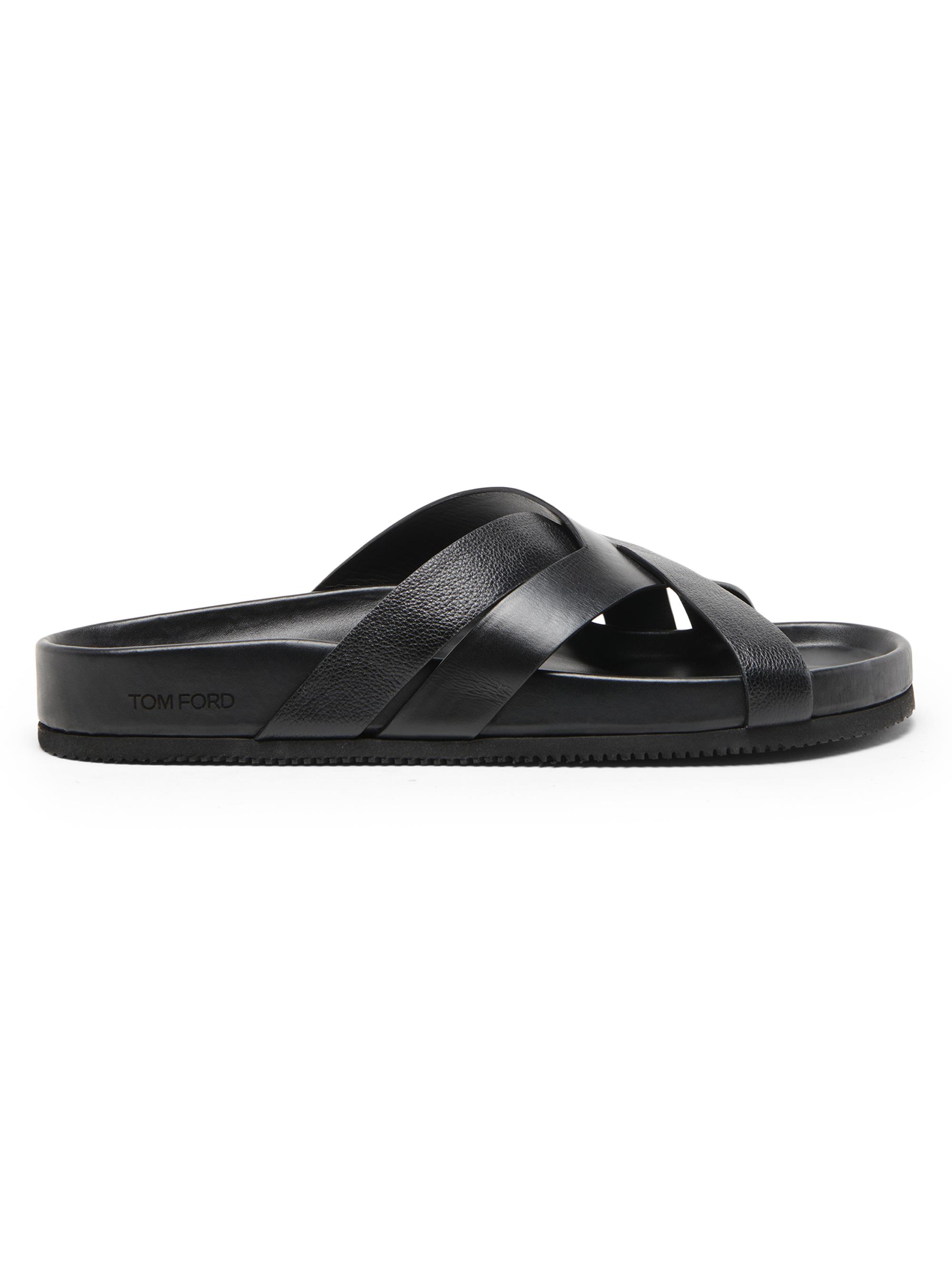 Dolce&Gabbana Crossed Strap Leather Sandals | Saks Fifth Avenue