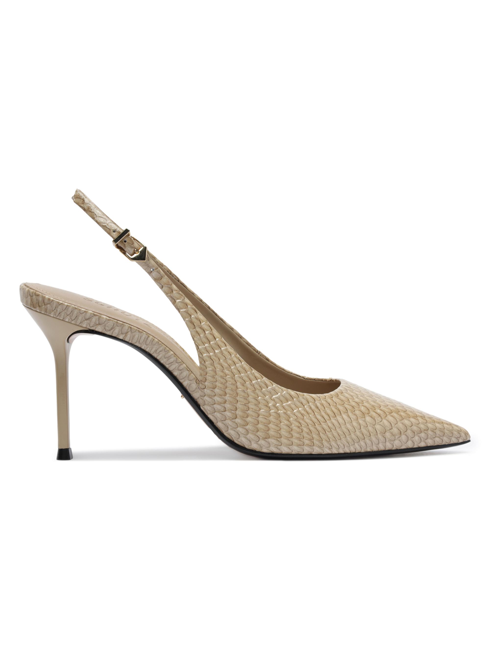 Schutz Women's Paola 90MM Snake-Embossed Leather Pumps - Pale Khaki