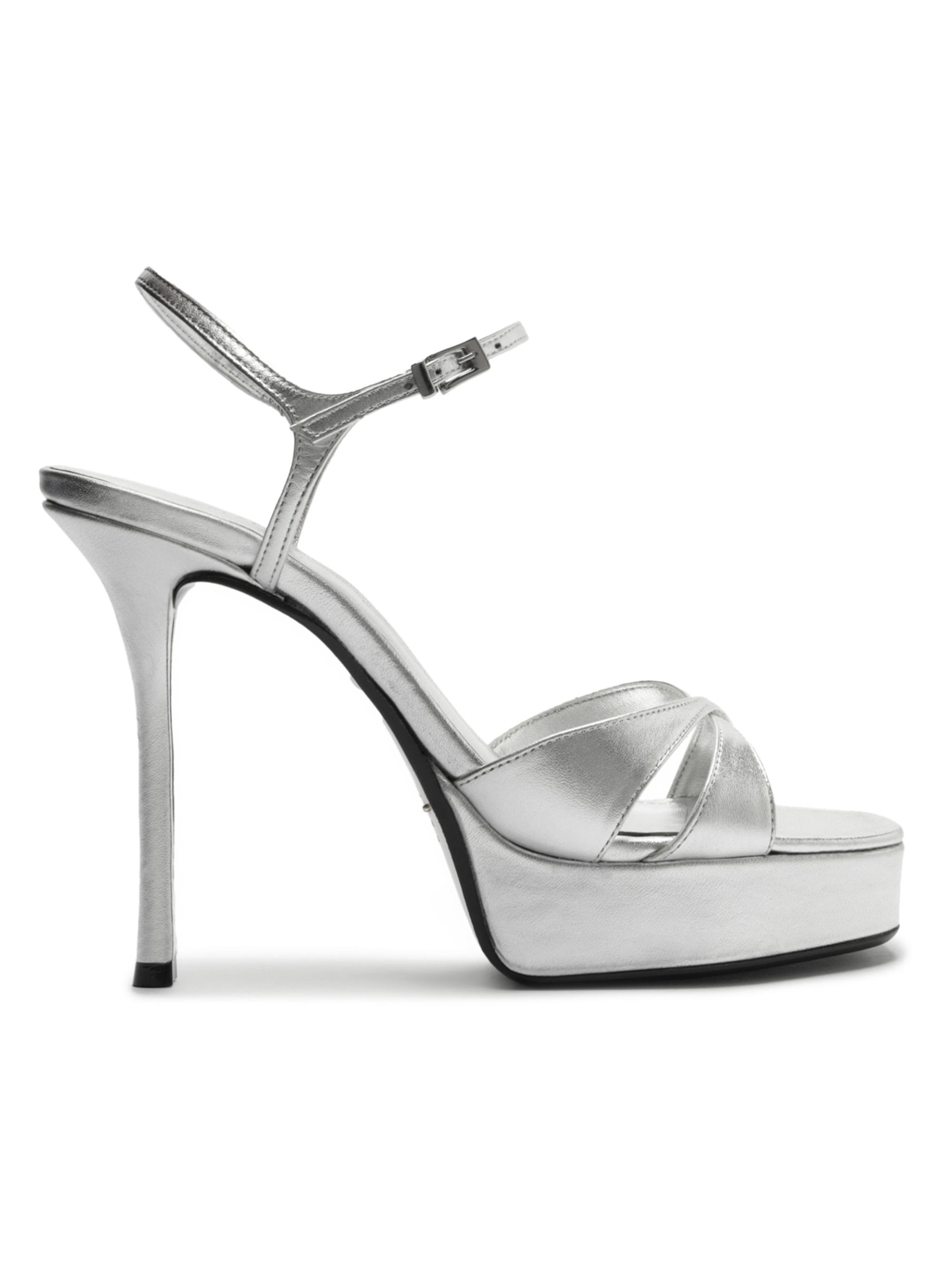 Schutz Women's Maxine 120MM Leather Platform Sandals - Silver