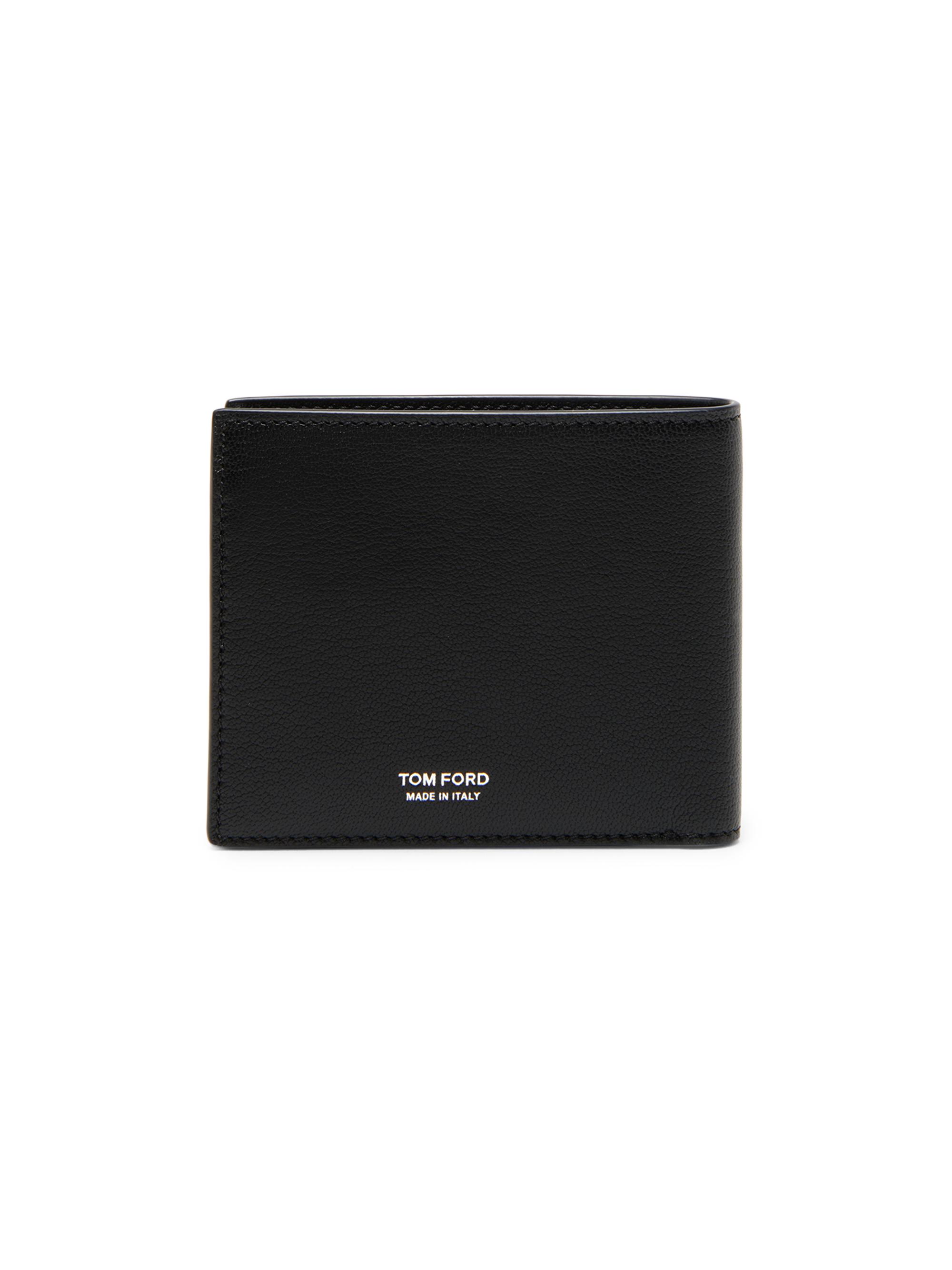 TOM FORD Men's Elongated T-Line Leather Bifold Wallet - Black | Thumbnail 4