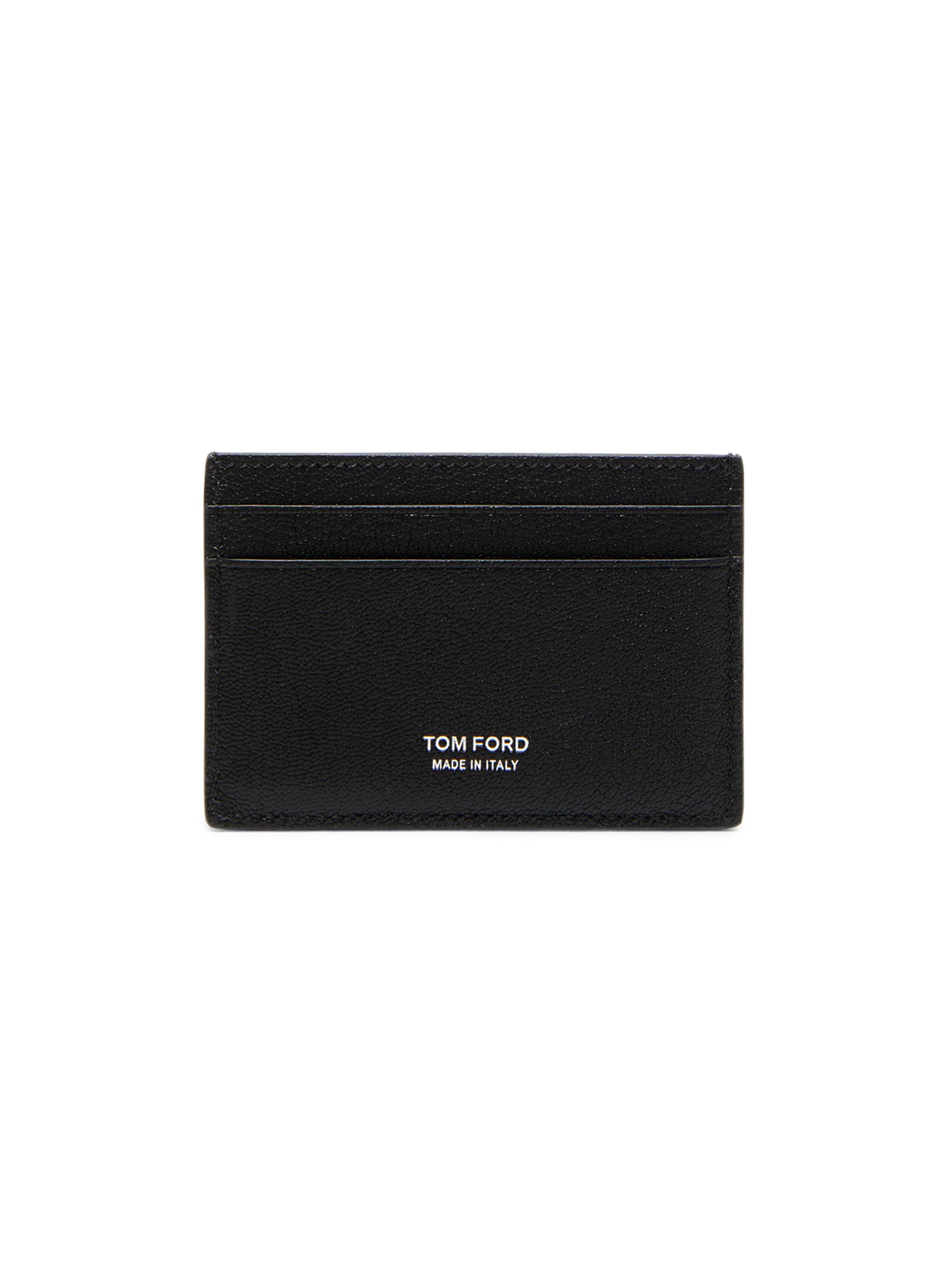 TOM FORD Gold-Tone Logo Leather Card Holder | Saks Fifth Avenue