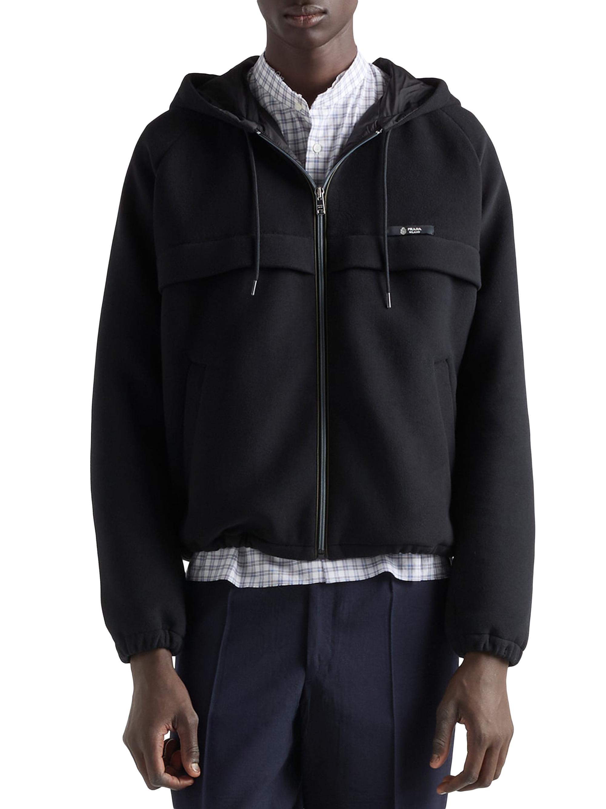 Prada Hooded Technical Fabric Blouson Jacket | Saks Fifth Avenue