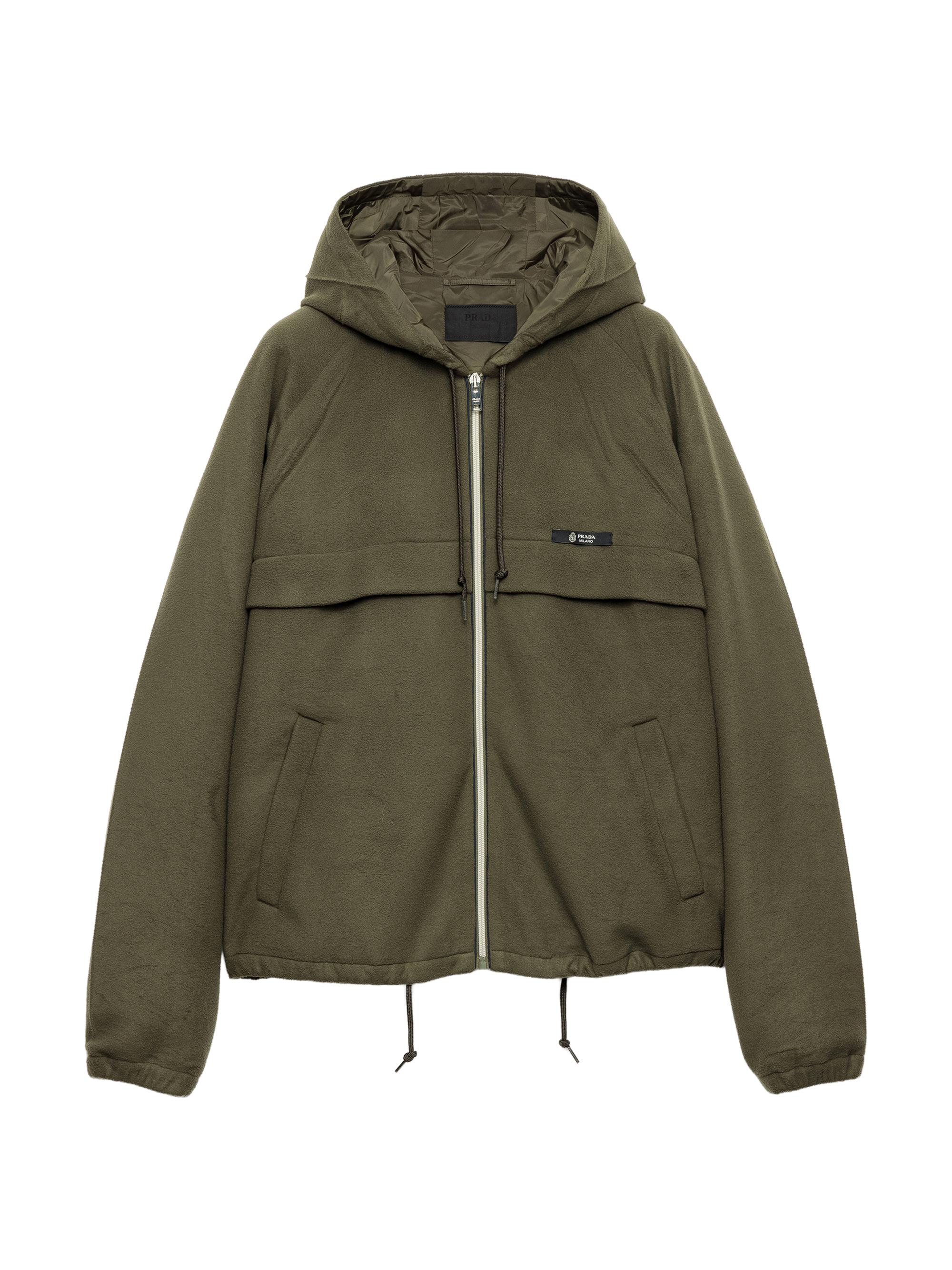 Prada Men's Hooded Technical Fabric Blouson Jacket - Green