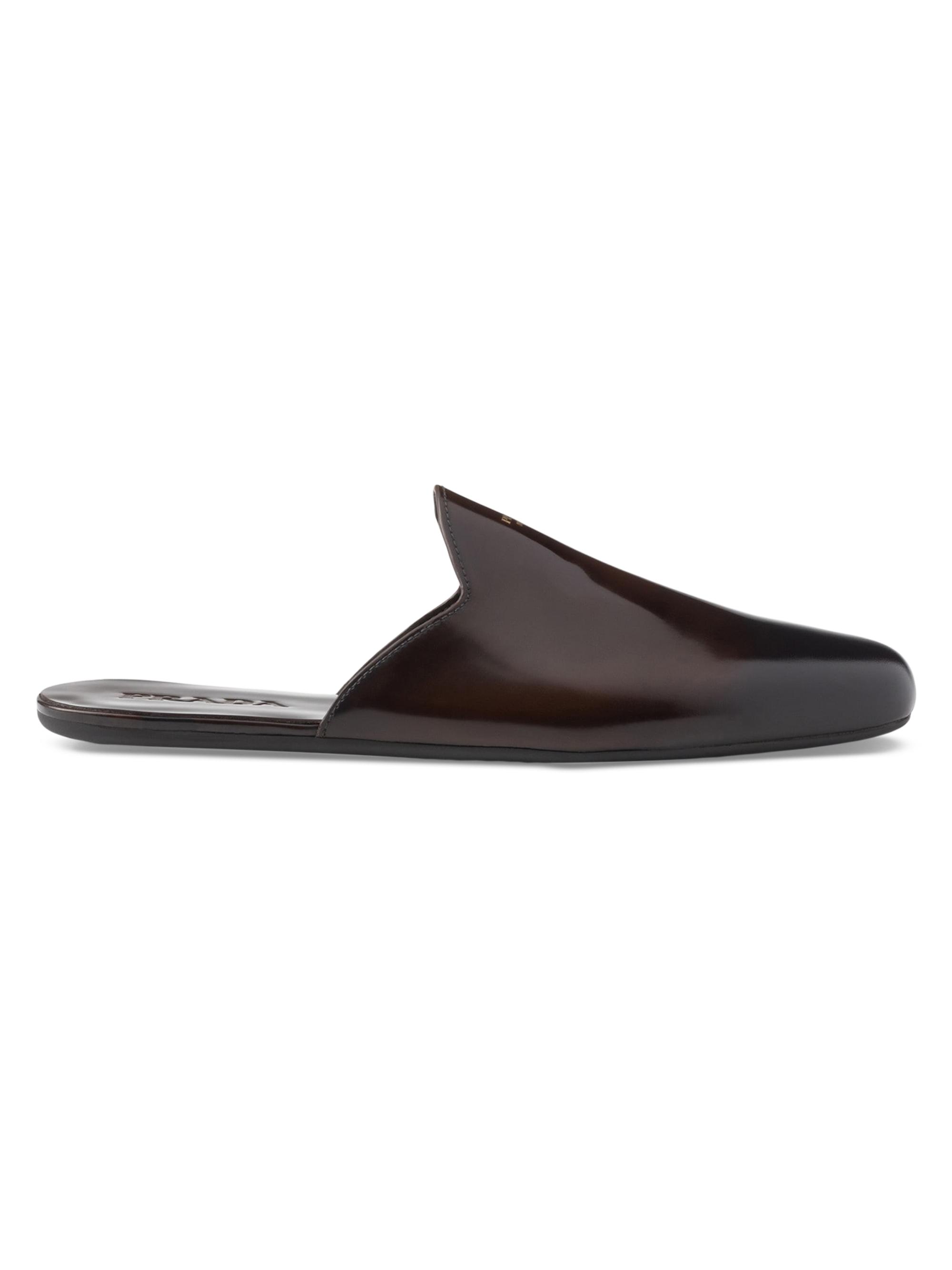 Prada Shuffle Antiqued Leather Mules | Saks Fifth Avenue