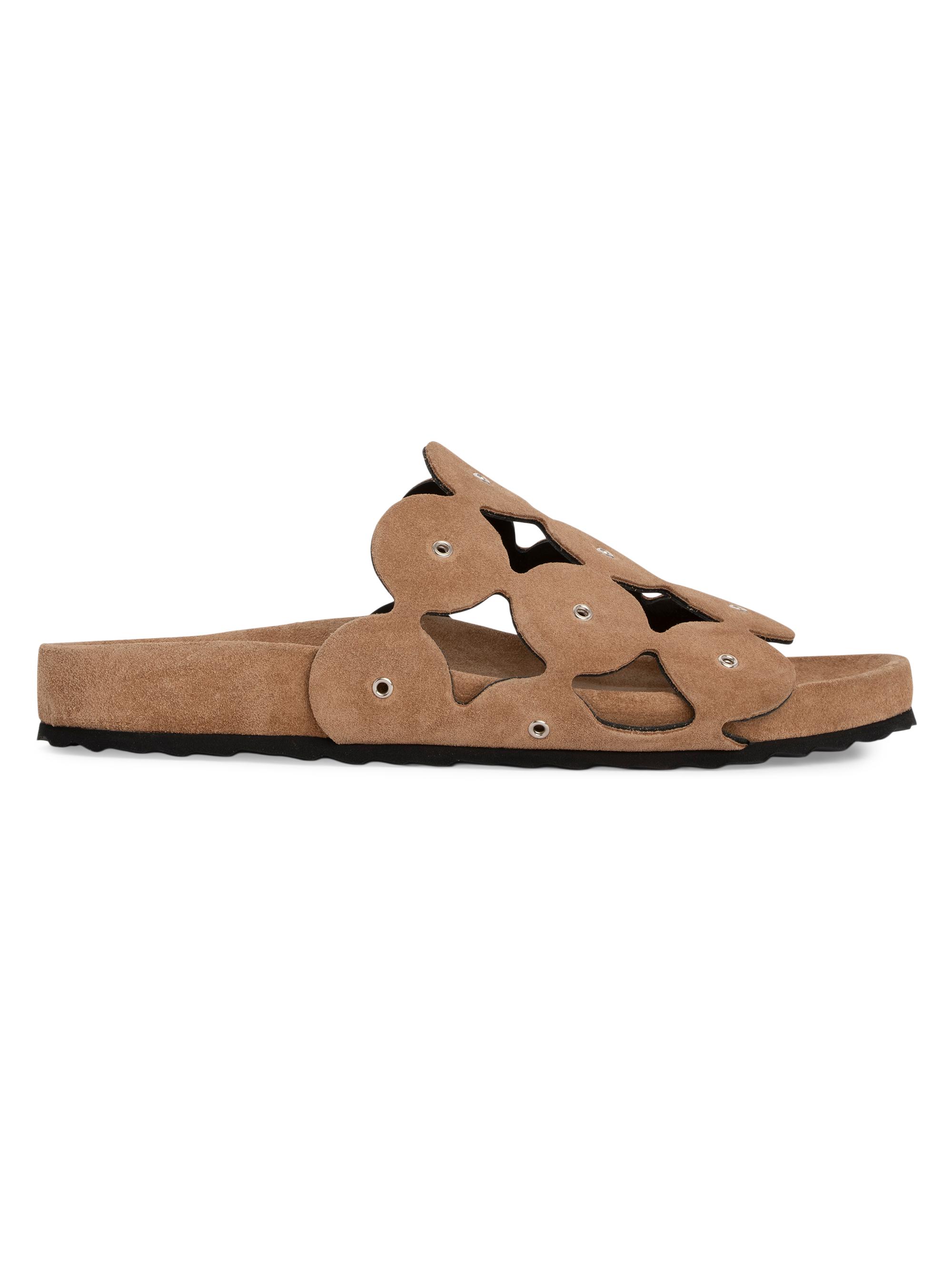 Pierre Hardy Women's Bulles 35MM Rivet Suede Platform Sandals - Suede Calf Peanut