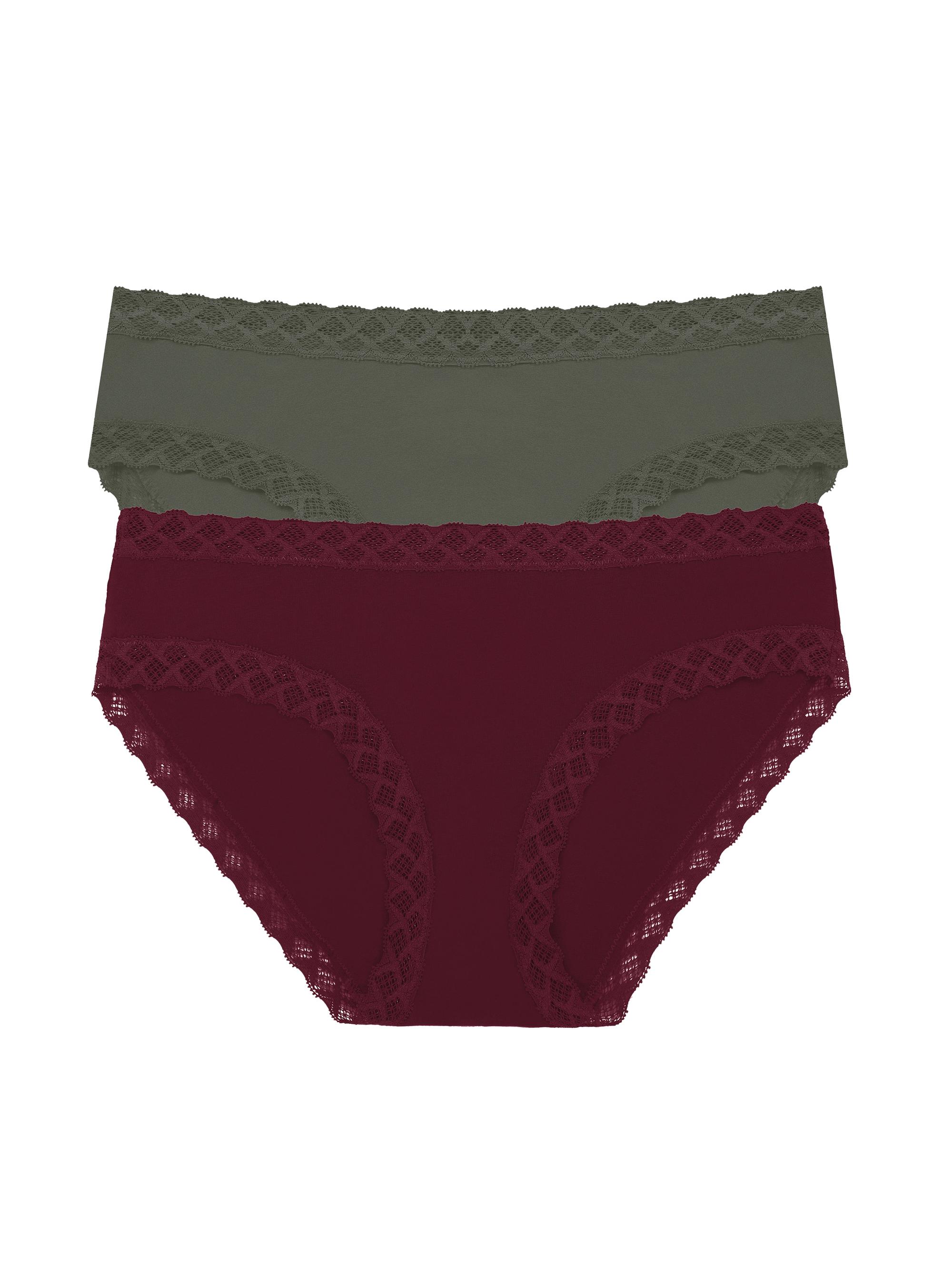 Natori Women's Bliss Cotton Girl Brief 2-Pack - Flint Royal Fig