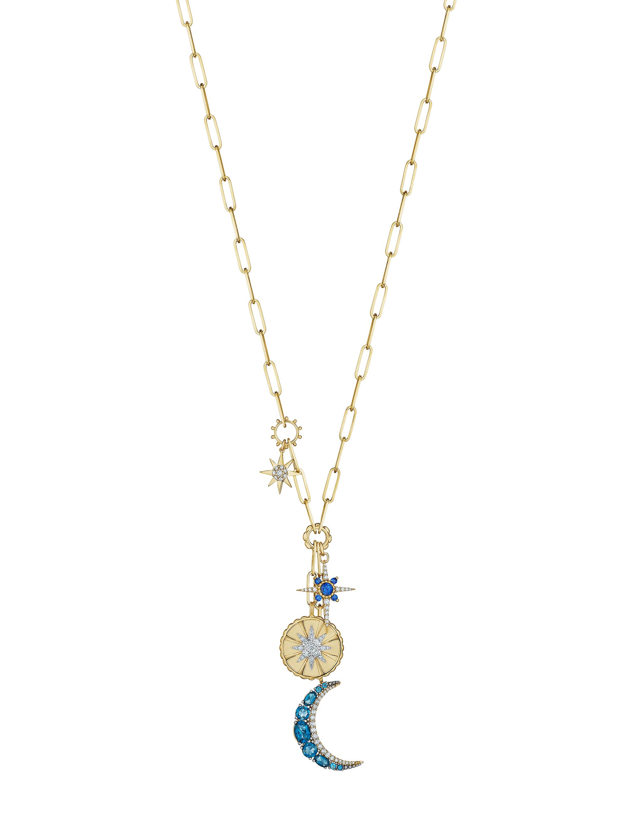 Hueb Women's Penka 18K Yellow Gold & Multi-Gemstone Celestial Charm Necklace - Yellow Gold