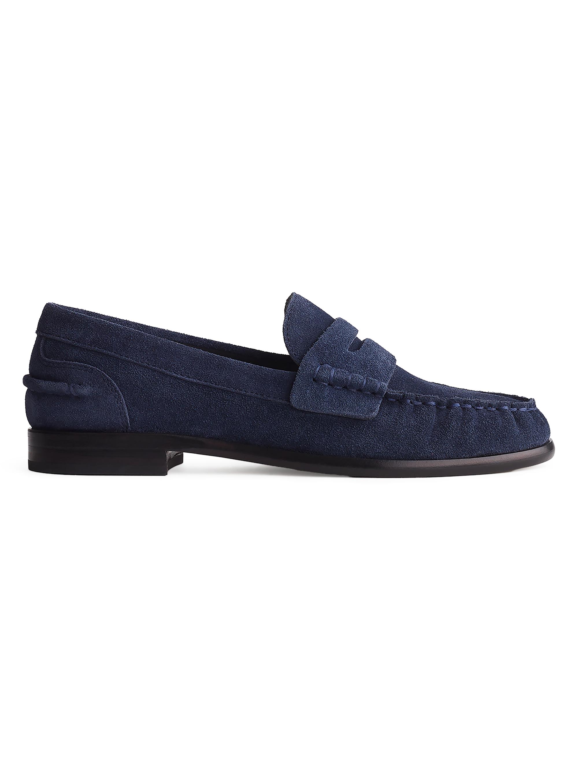 rag & bone Women's Carter Suede Penny Loafers - Navy Suede