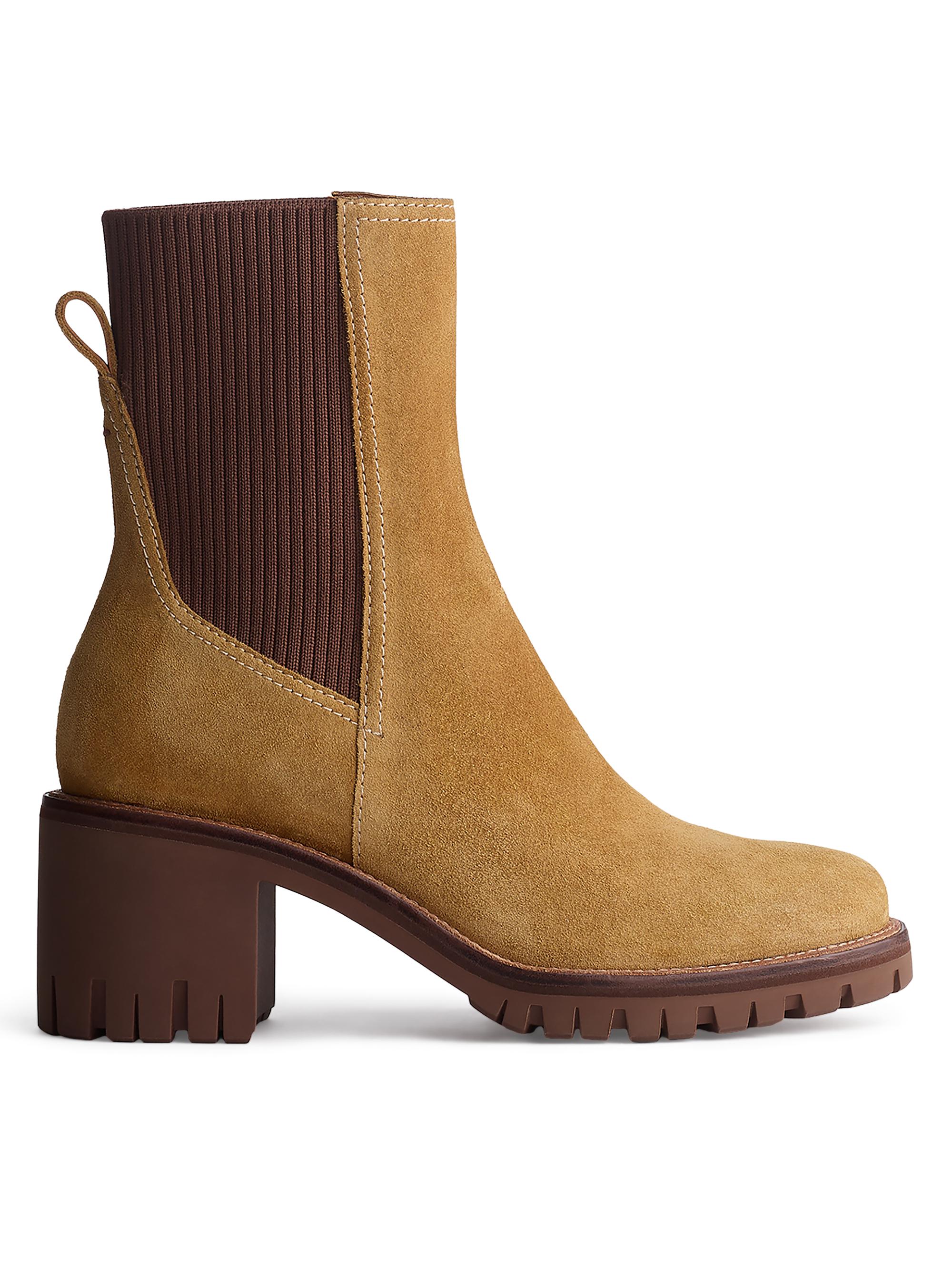rag & bone Women's Corey 60MM Suede Mid-Heel Chelsea Boots - Caramel Suede