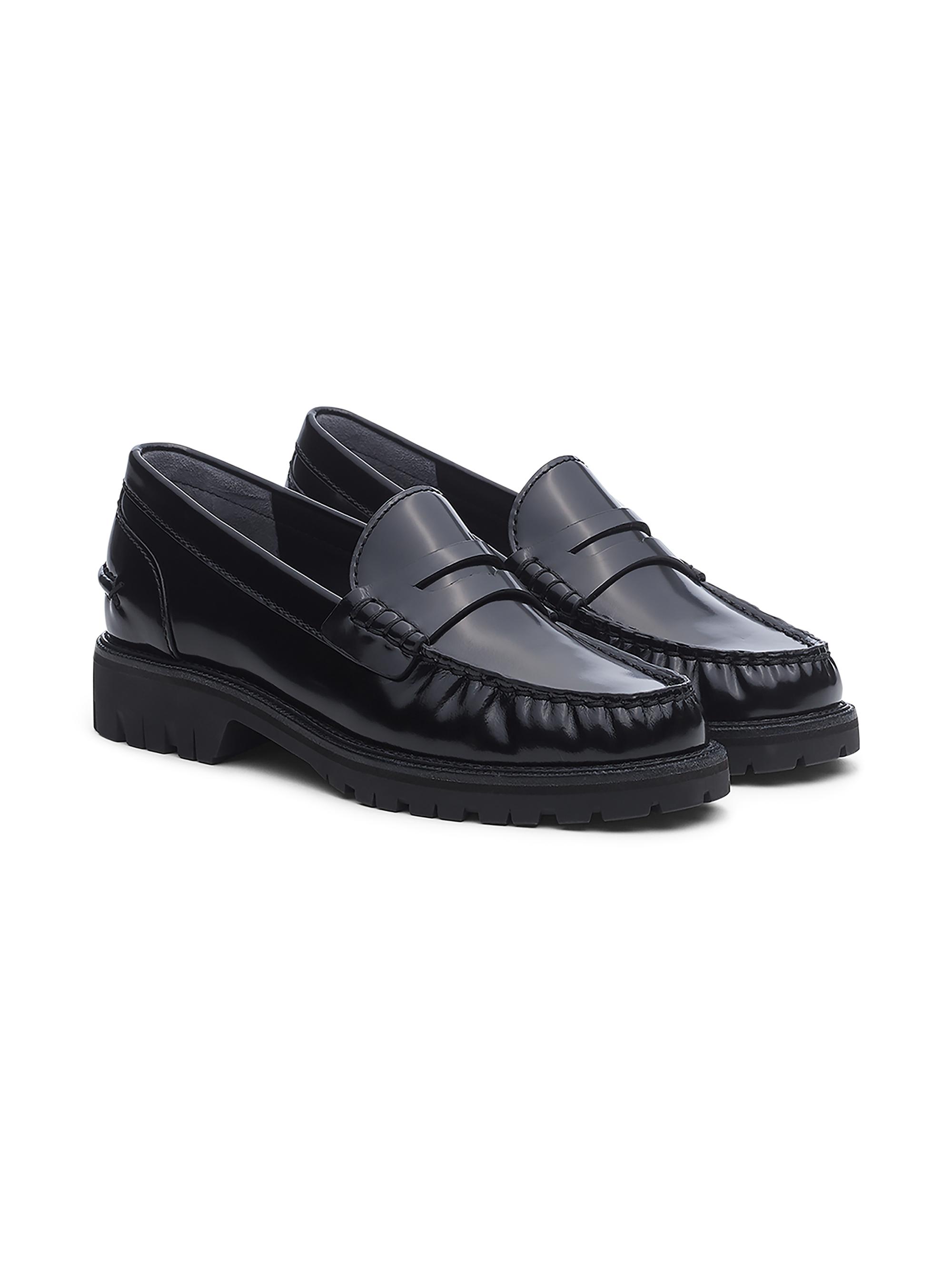 rag & bone Corey Leather Lug-Sole Penny Loafers | Saks Fifth Avenue
