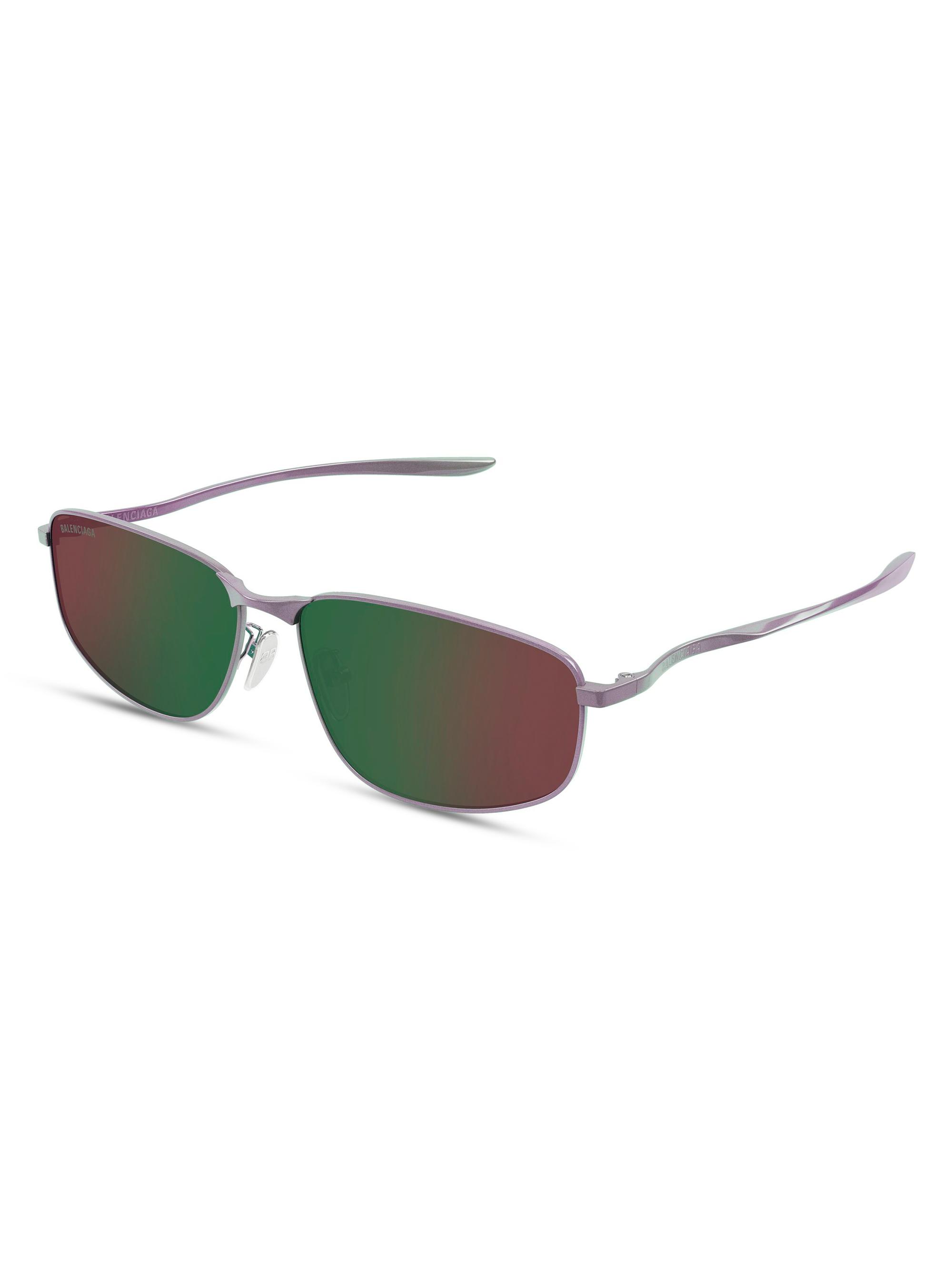 Balenciaga Men's Monday 61MM Rectangular Metal Sunglasses - Purple Green
