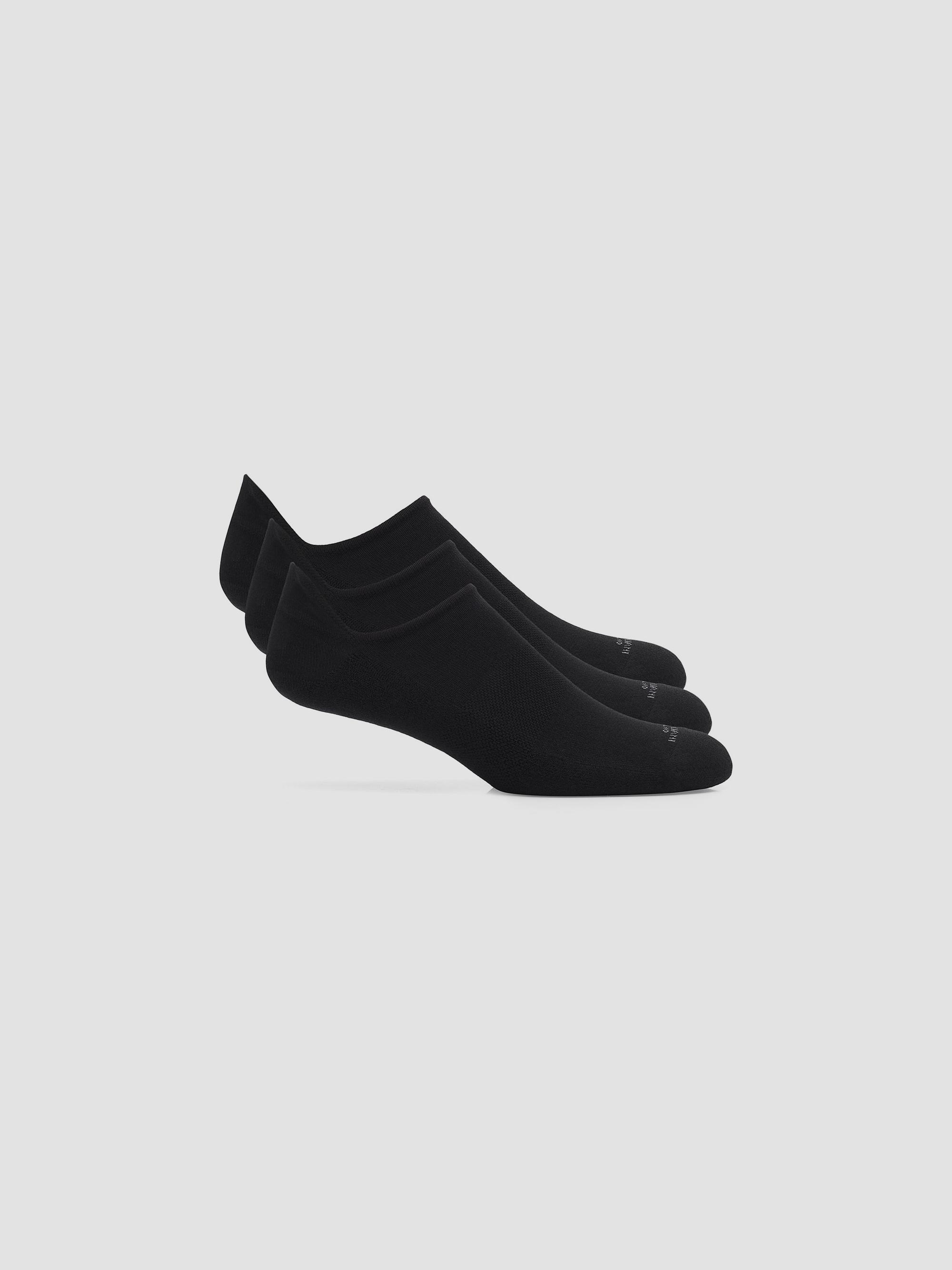Marcoliani Men's Invisible No-Show Socks 3-Pack - Black | Thumbnail 2