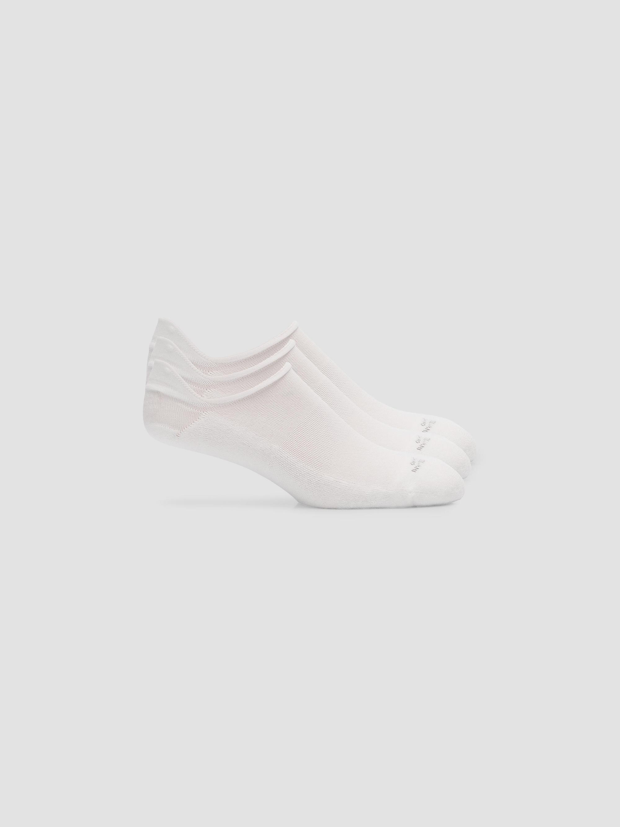 Marcoliani Men's Invisible No-Show Socks 3-Pack - White | Thumbnail 2